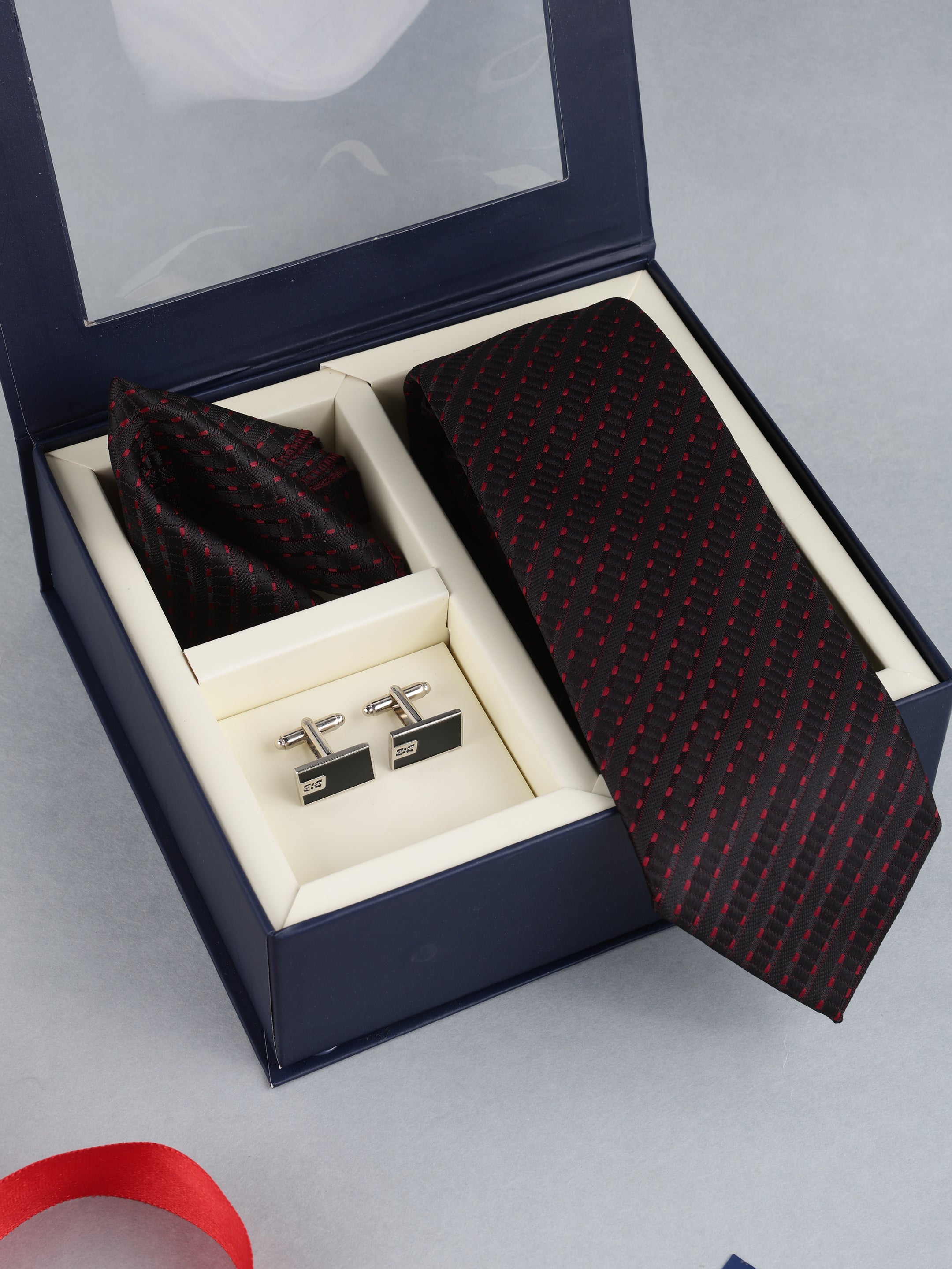 Black Geometric Necktie Gift Set