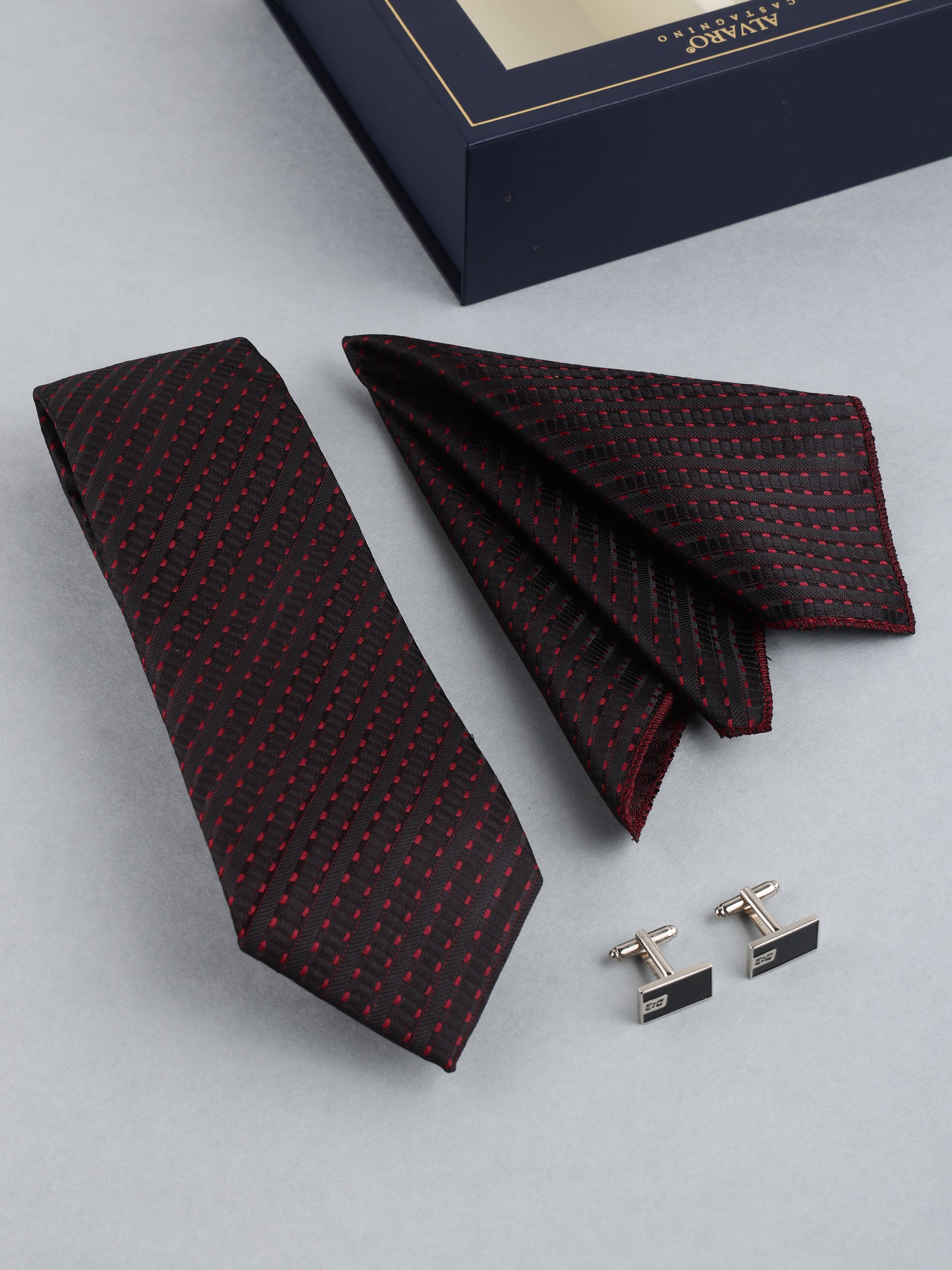 Black Geometric Necktie Gift Set