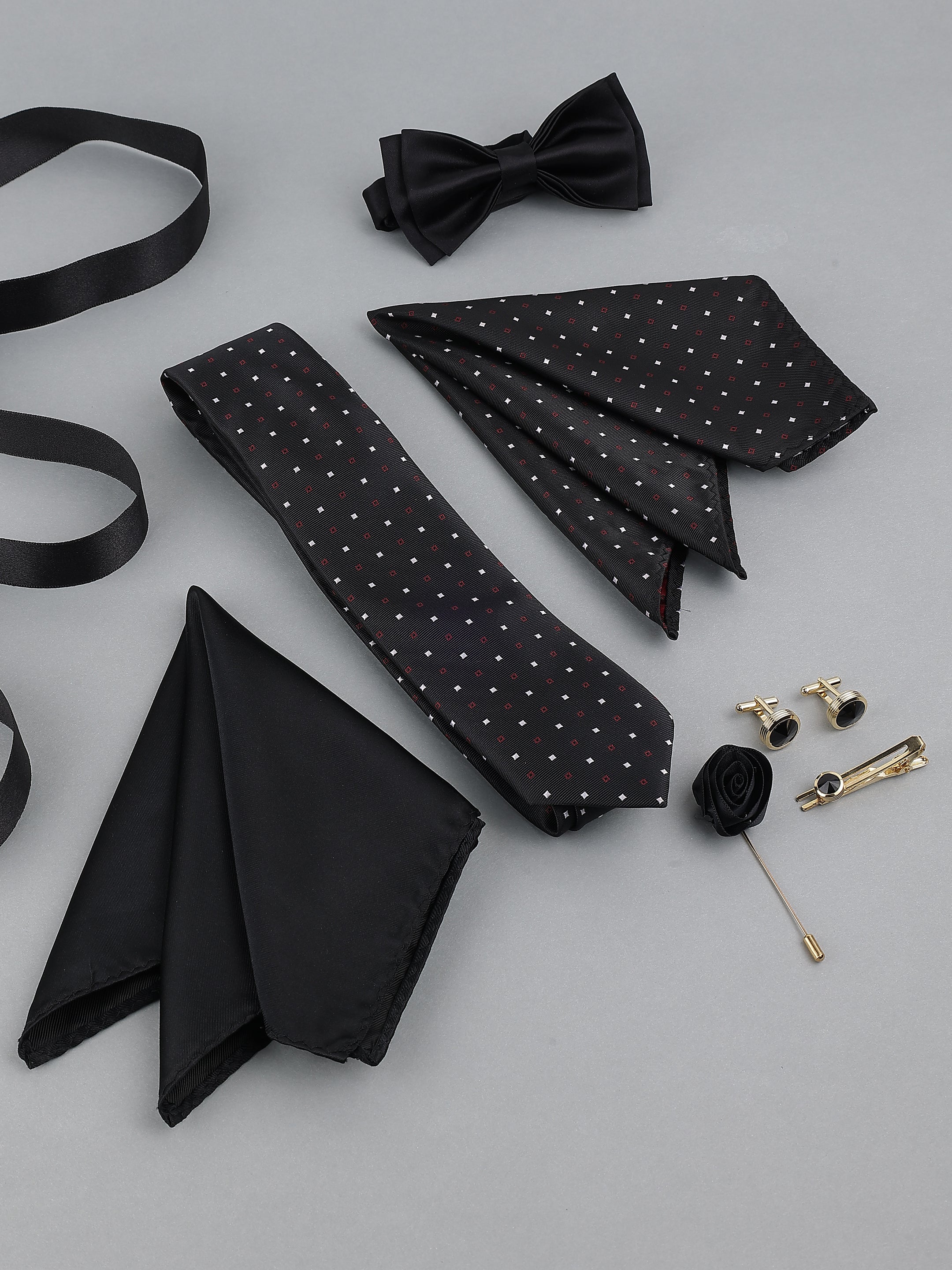 Midnight Dot Bow Tie Set