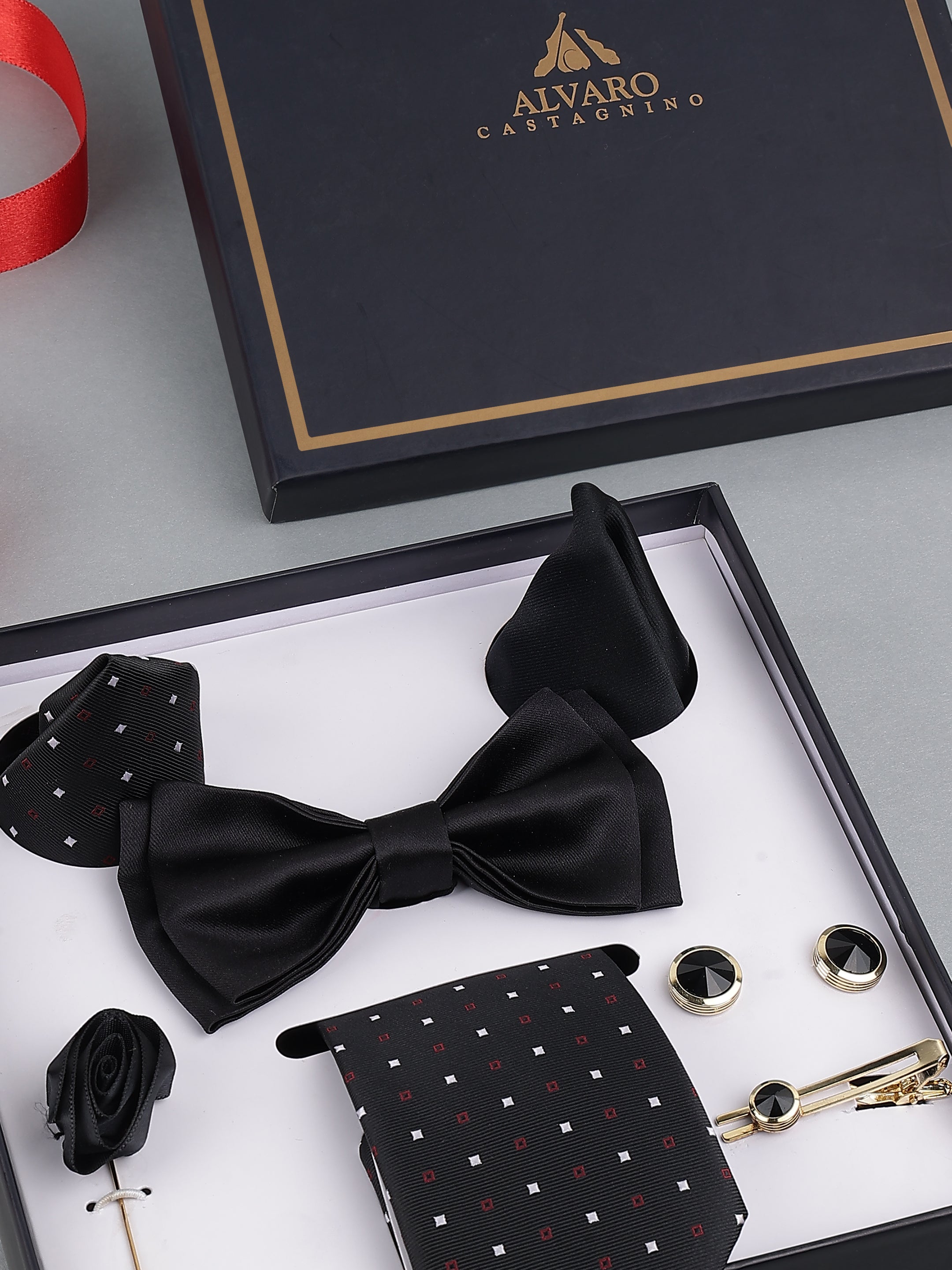 Midnight Dot Bow Tie Set