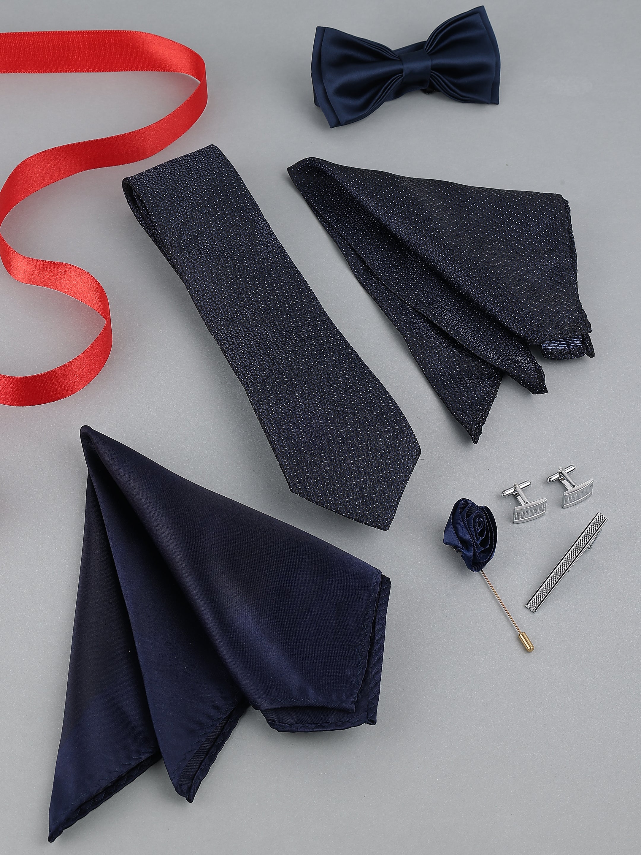 Midnight Navy Dotted Formal Accessory Set