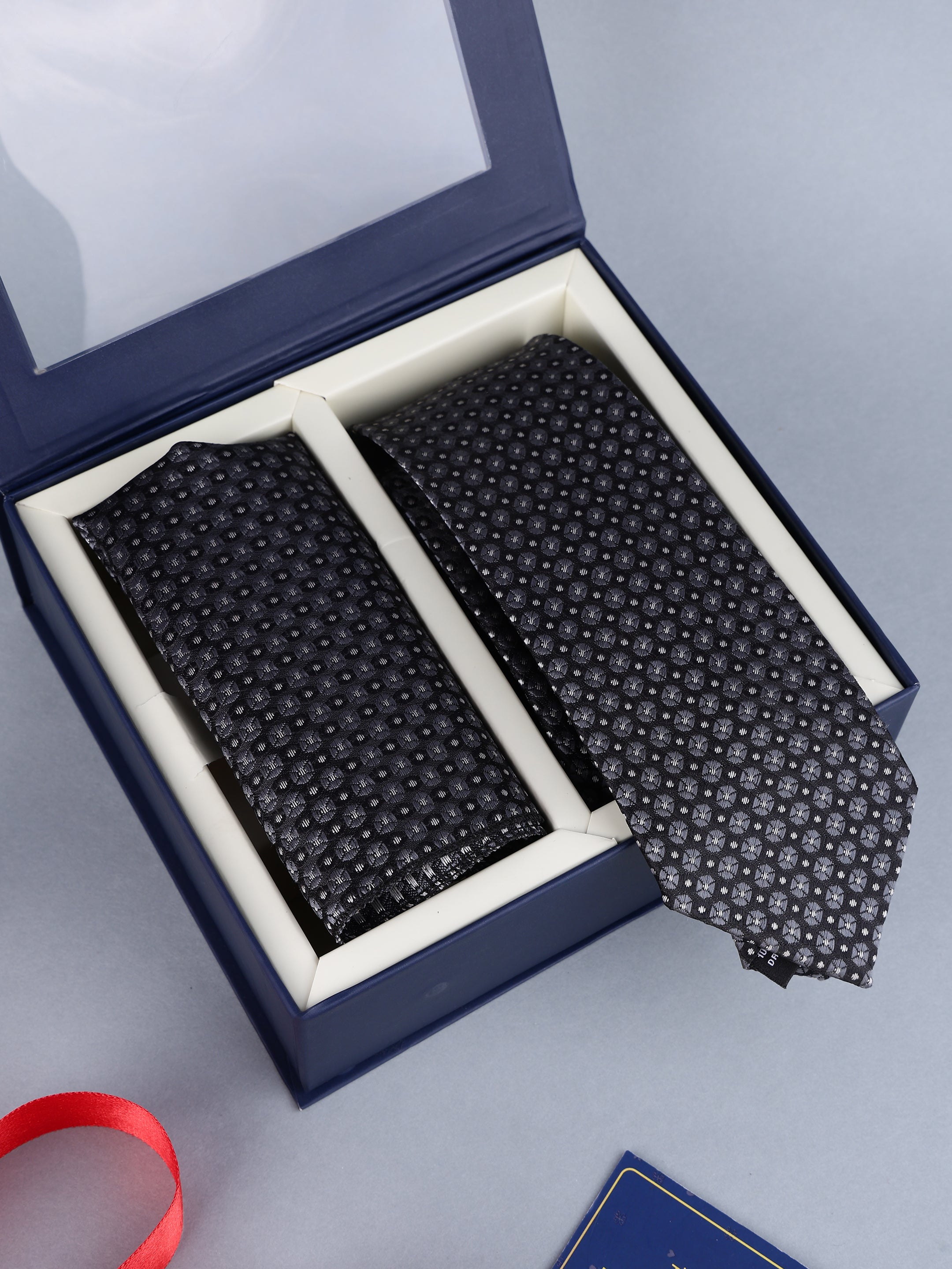 Black Micro Dots Necktie Gift Set