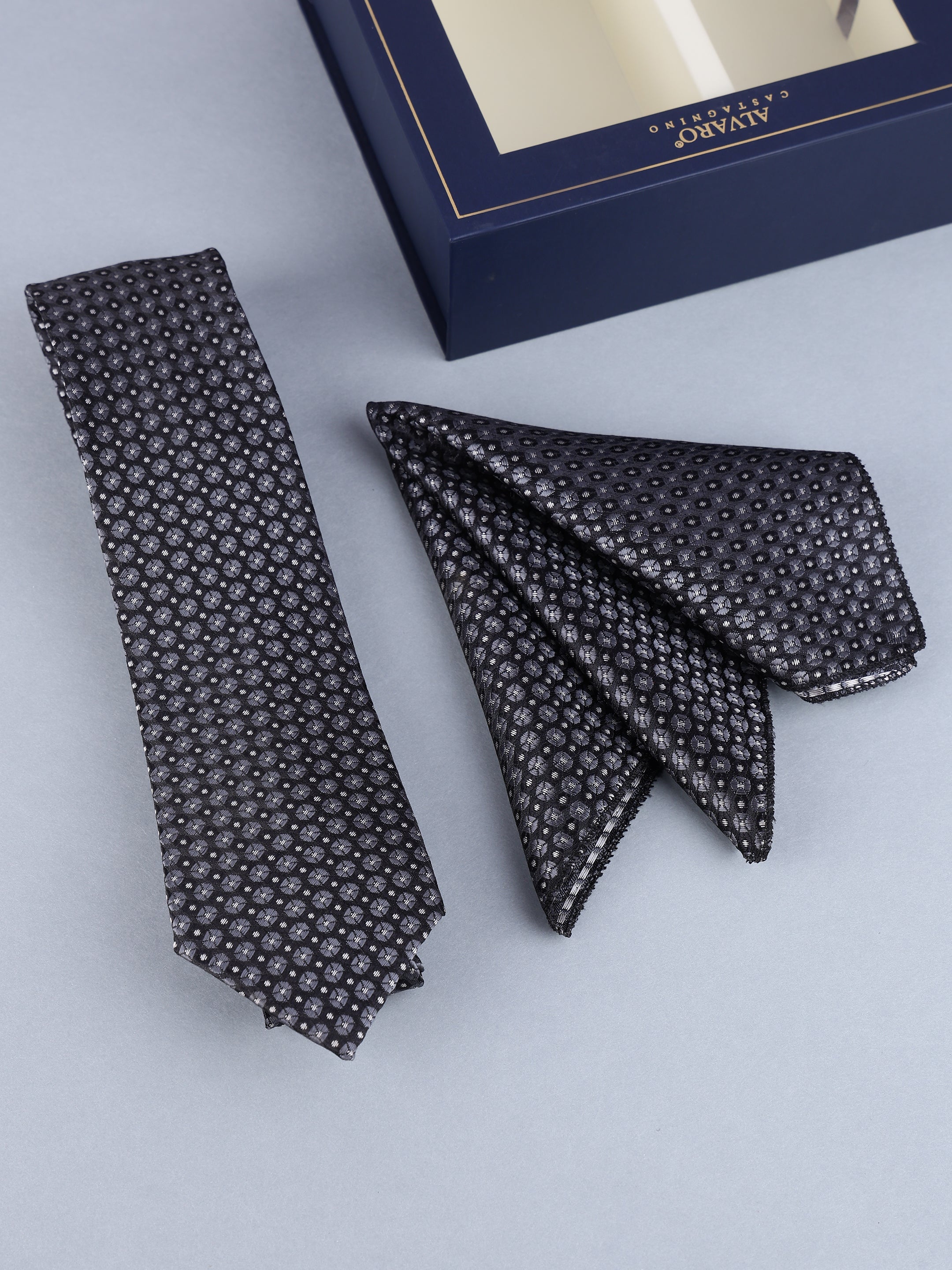 Black Micro Dots Necktie Gift Set