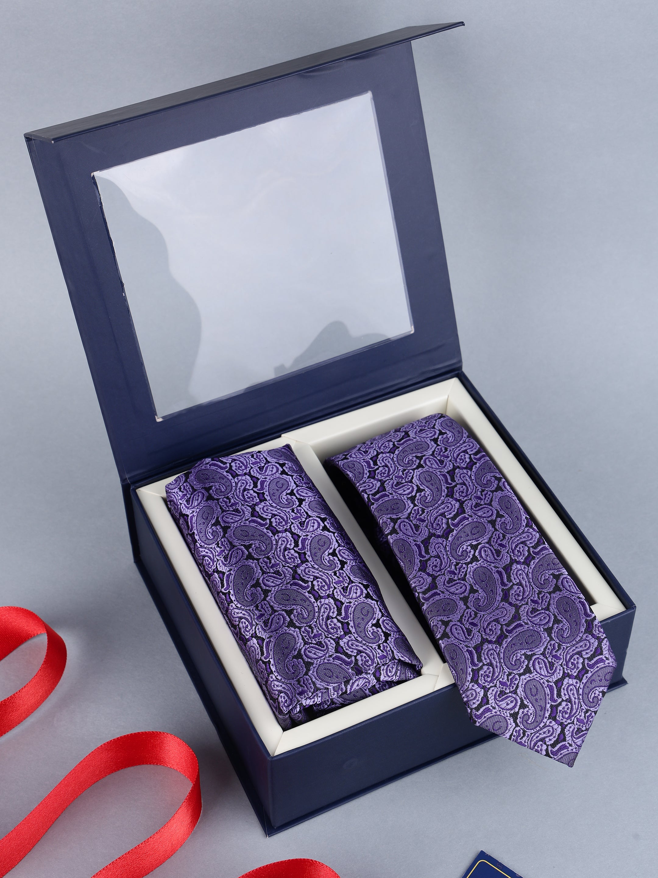Purple Classic Paisley Necktie Gift Set