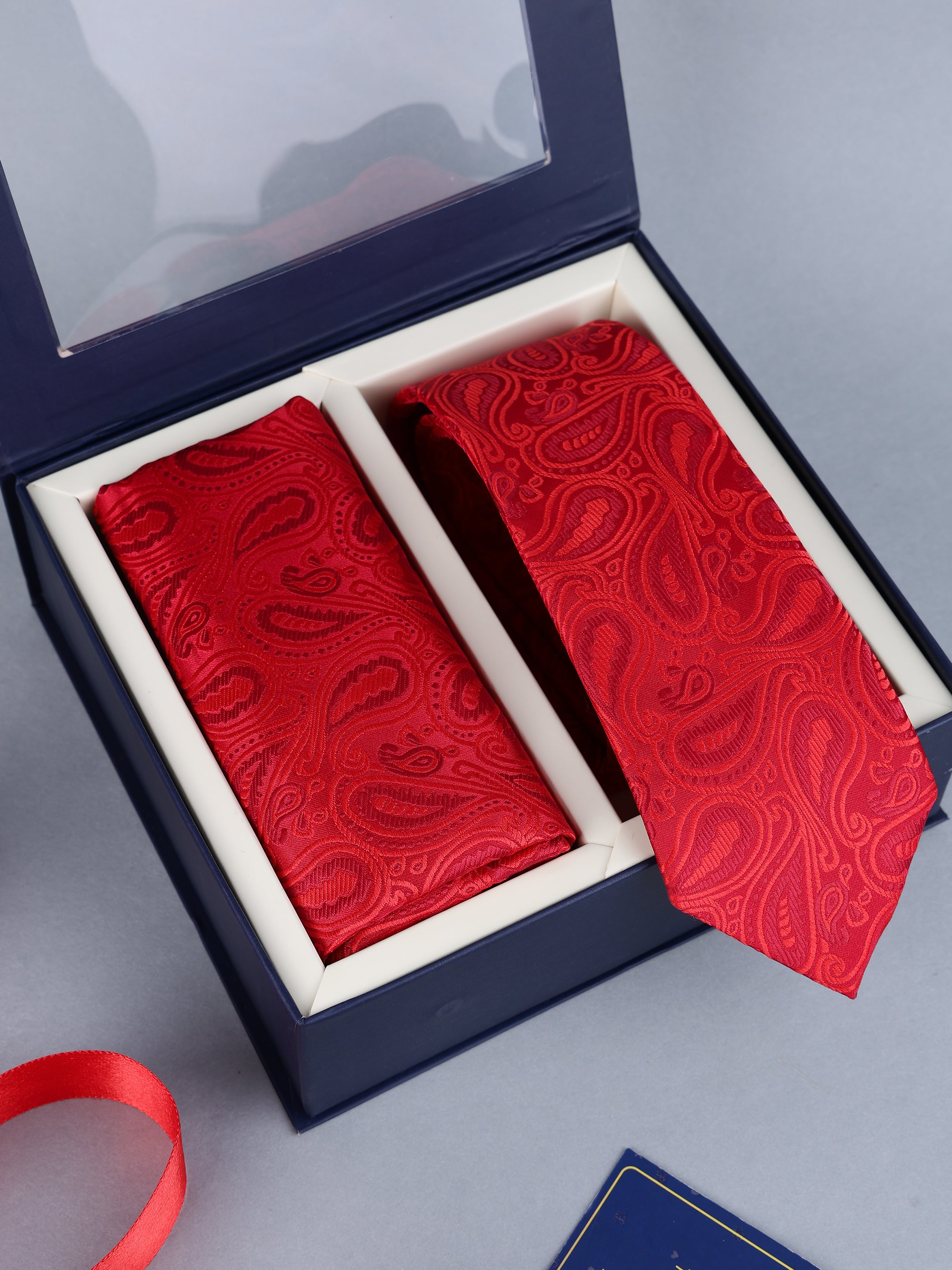 Red Paisley Necktie Gift Set