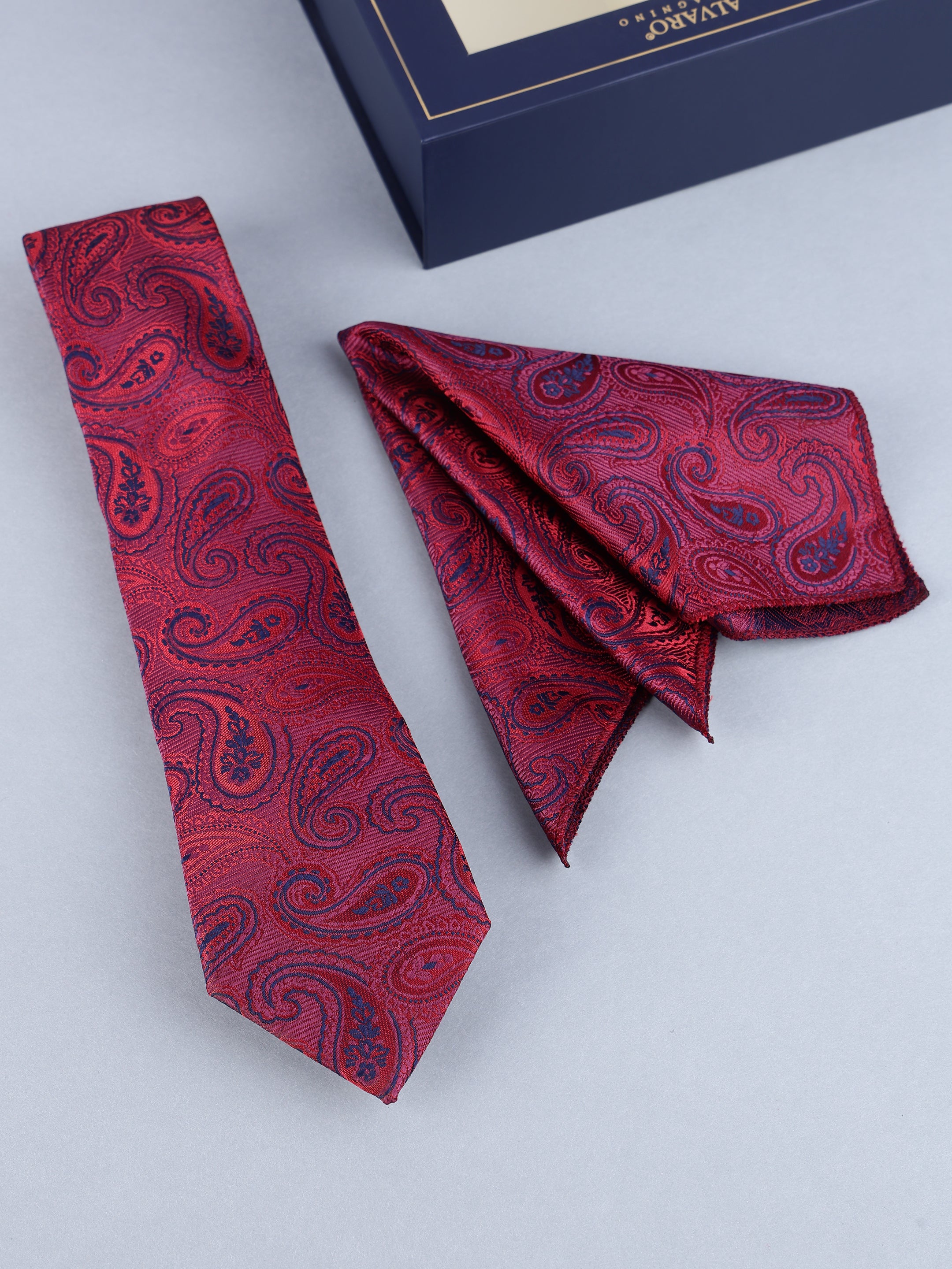 Maroon Paisley Necktie Gift Set