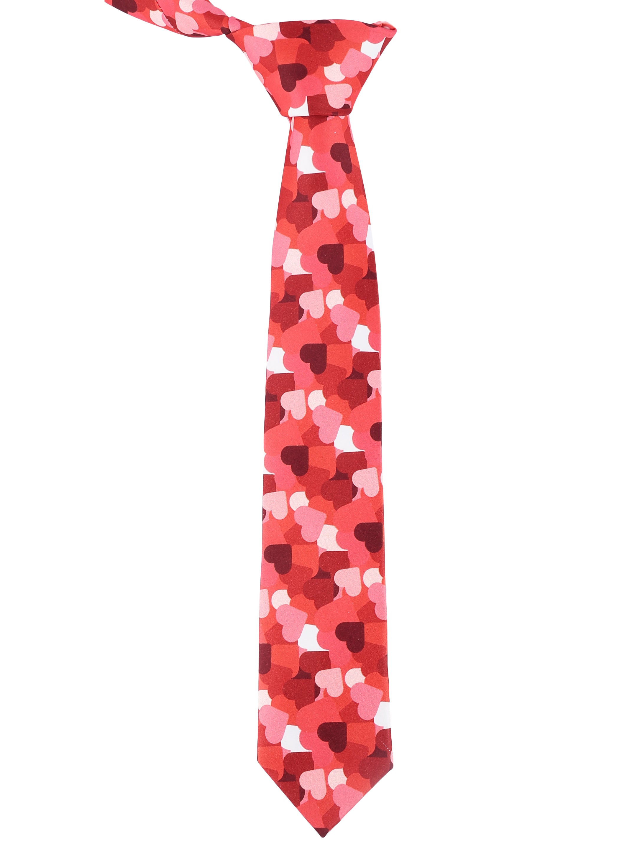 Red necktie with heart pattern 