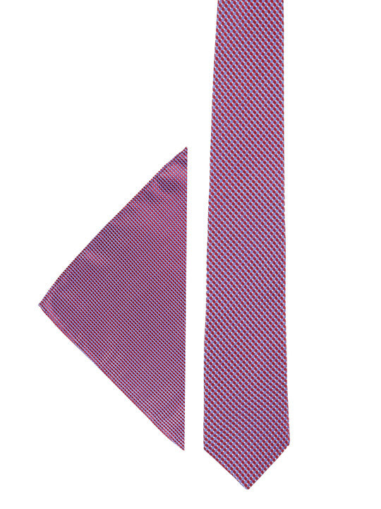 Maroon & Blue Geometric Silk Accessories Gift Set