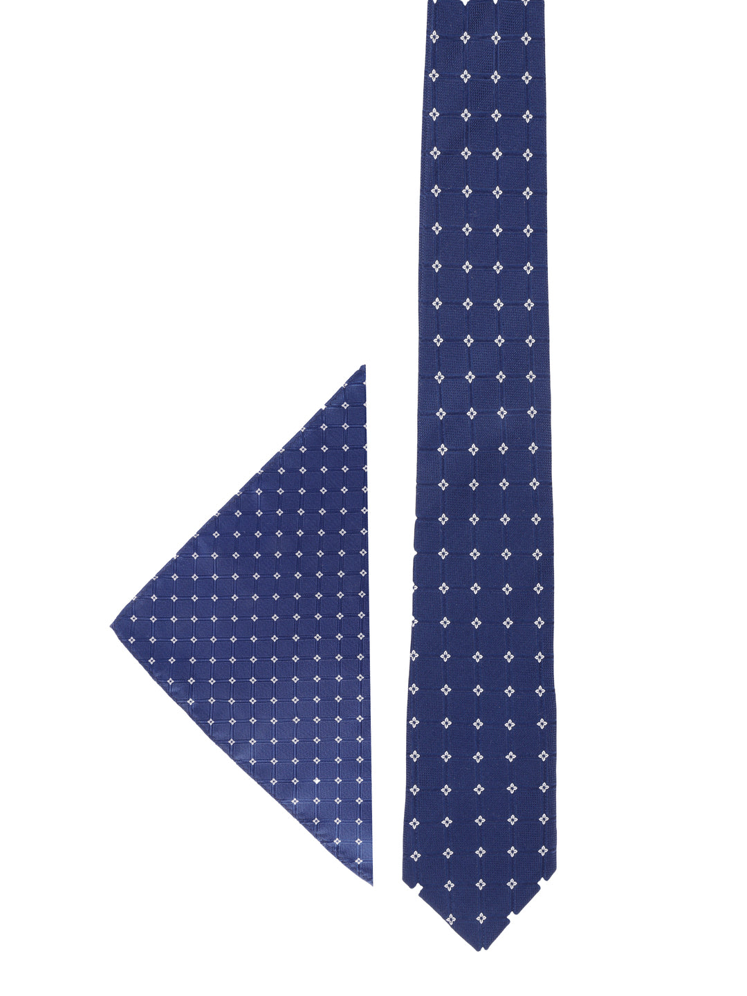 Navy Blue Micro-Diamond Silk Accessories Gift Set