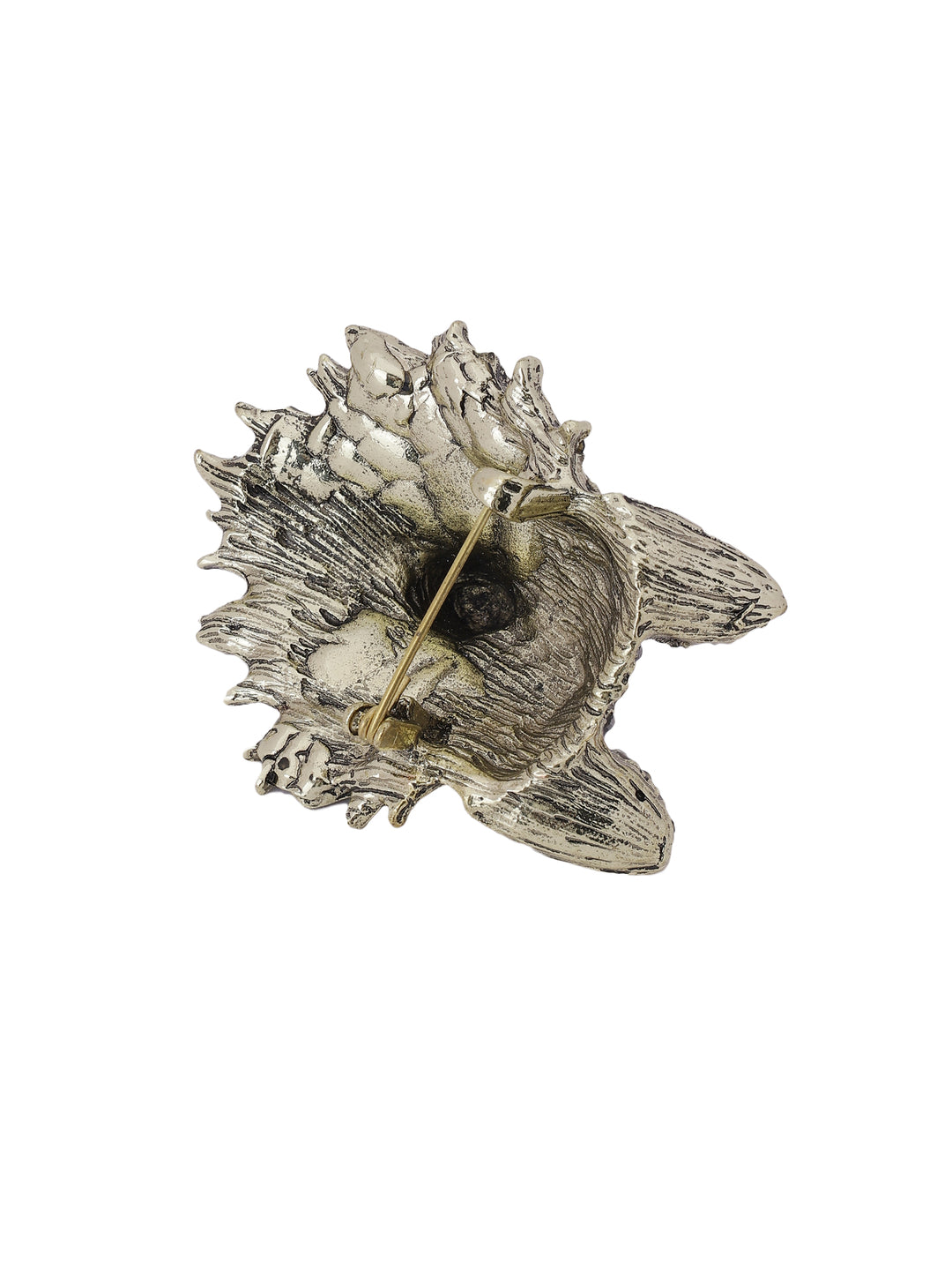 Majestic Wolf Head Crystal Brooch