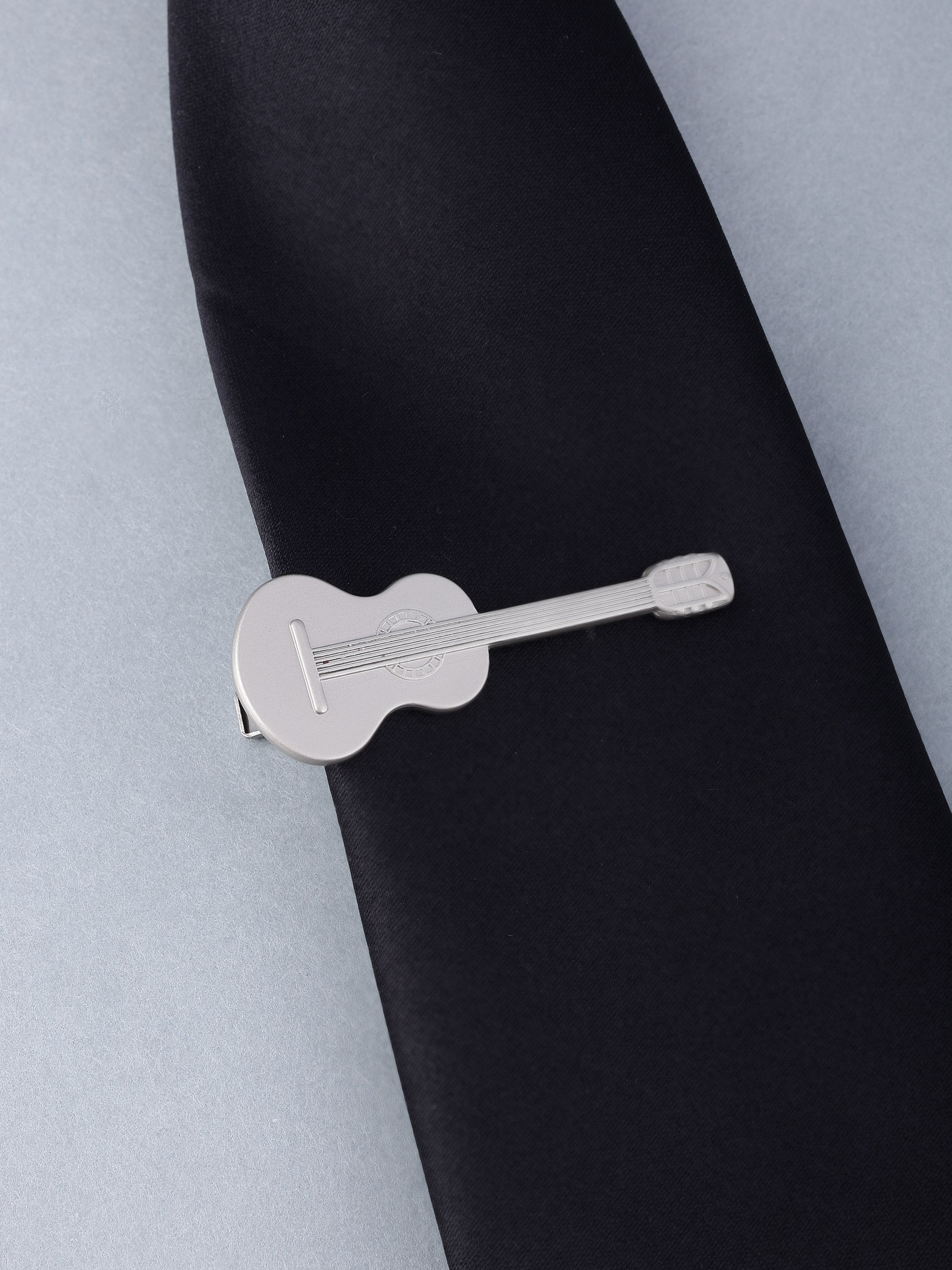 Silver Guitar Tie Pin