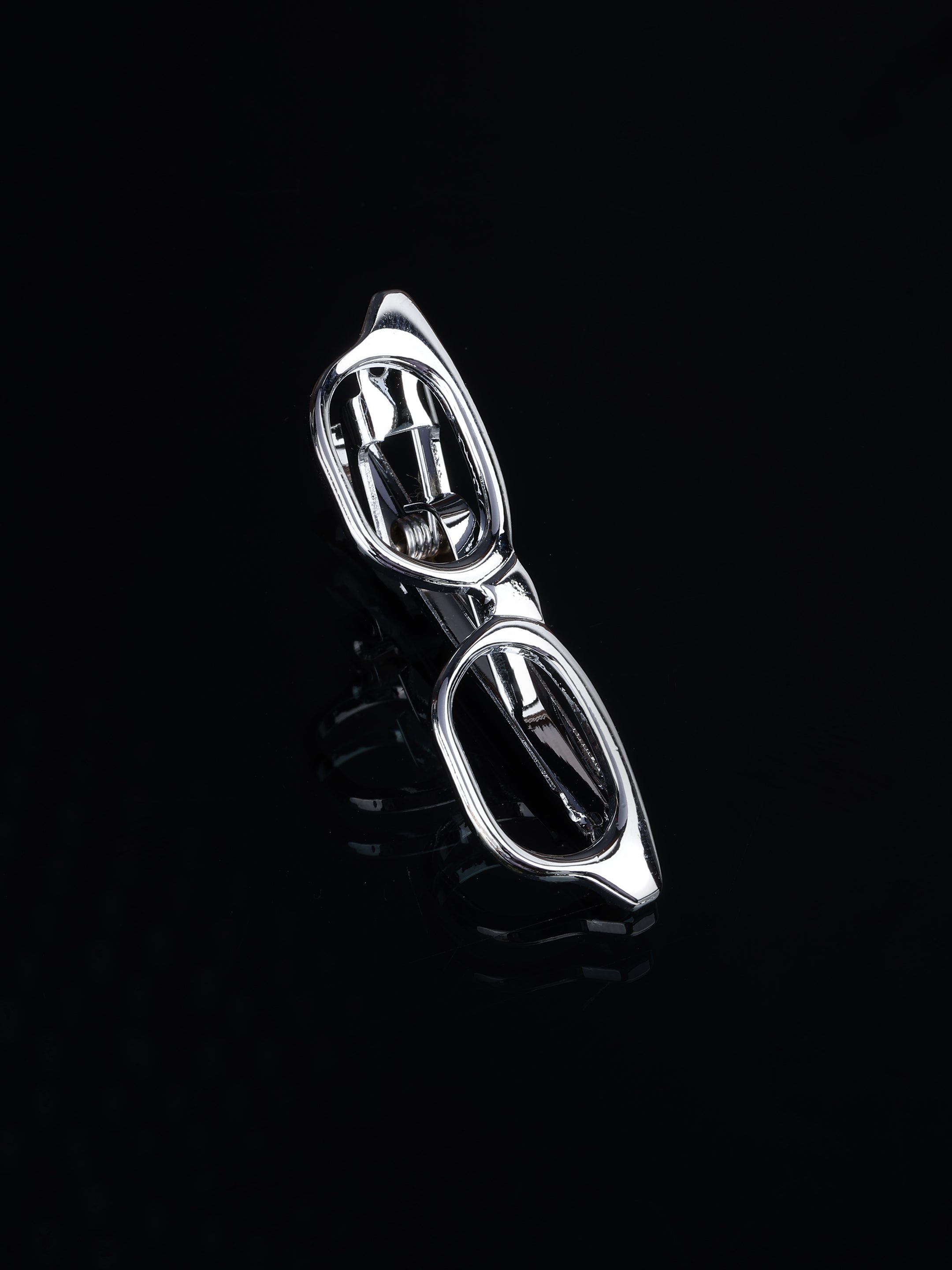 Silver Spectacles Tie Pin