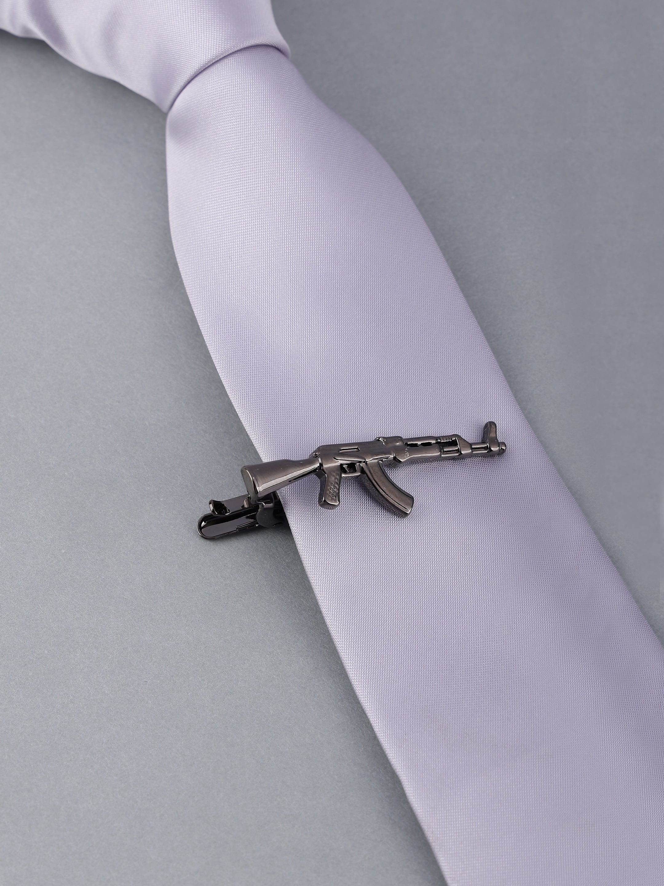 Gunmetal Rifle Novelty Tie Bar