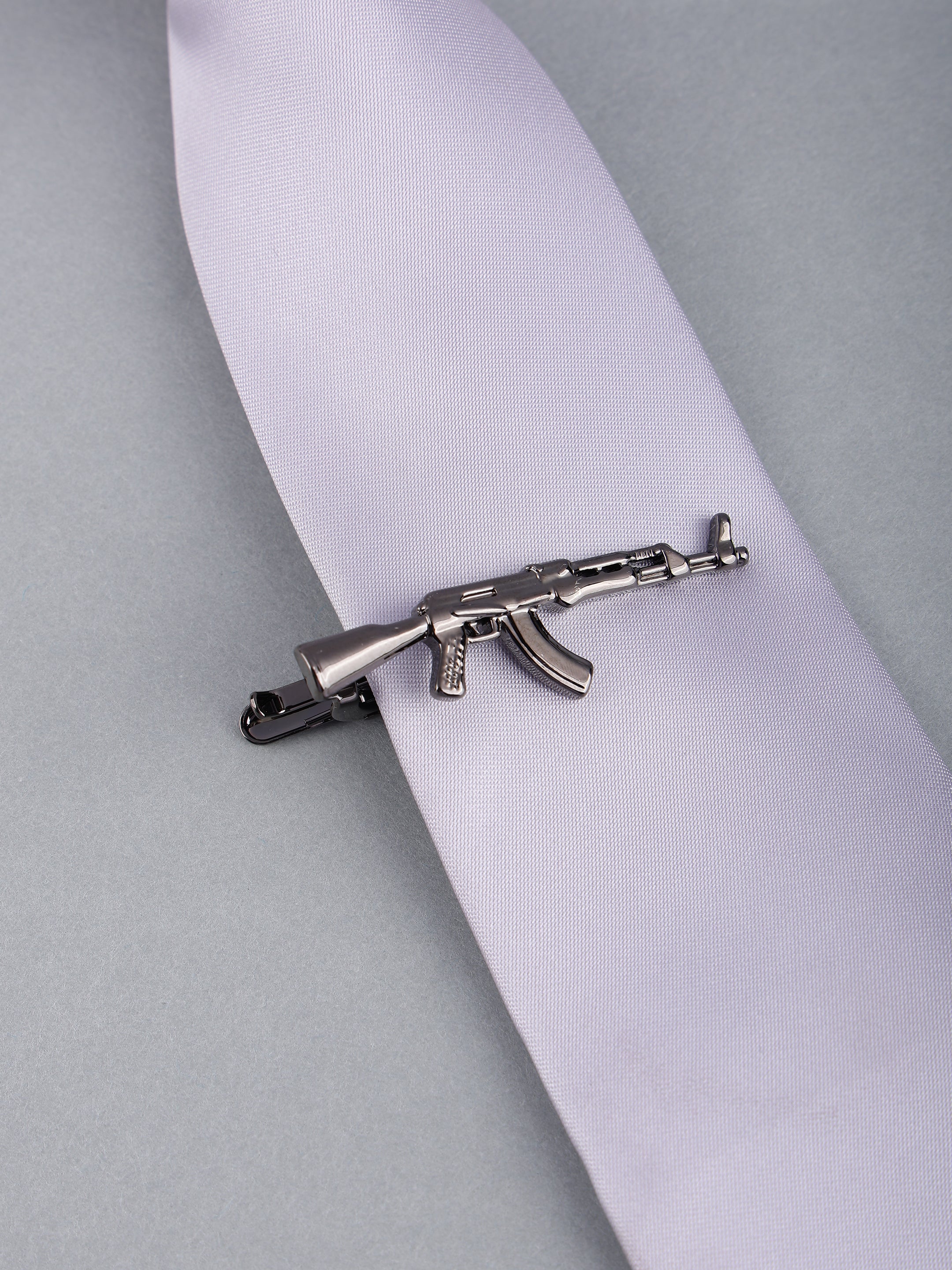 Gunmetal Rifle Novelty Tie Bar