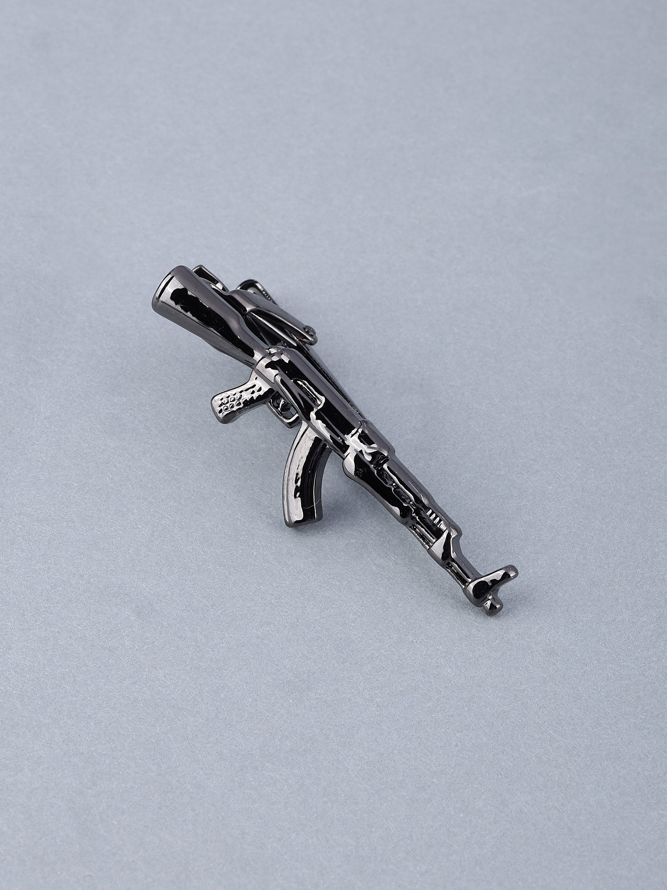 Silver Gunmetal Rifle Tie Pin