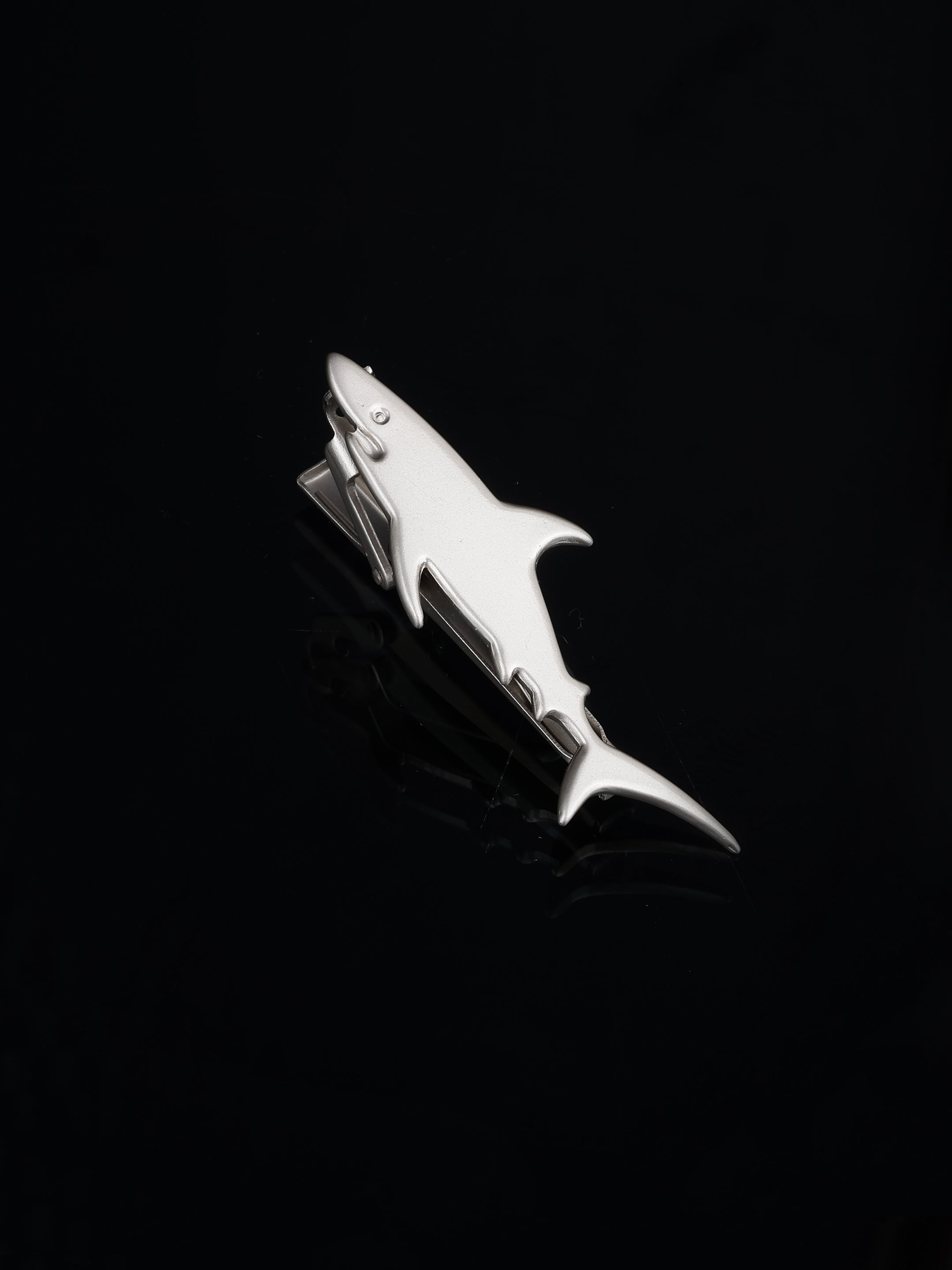 Silver Shark Shaped Tie Pin
