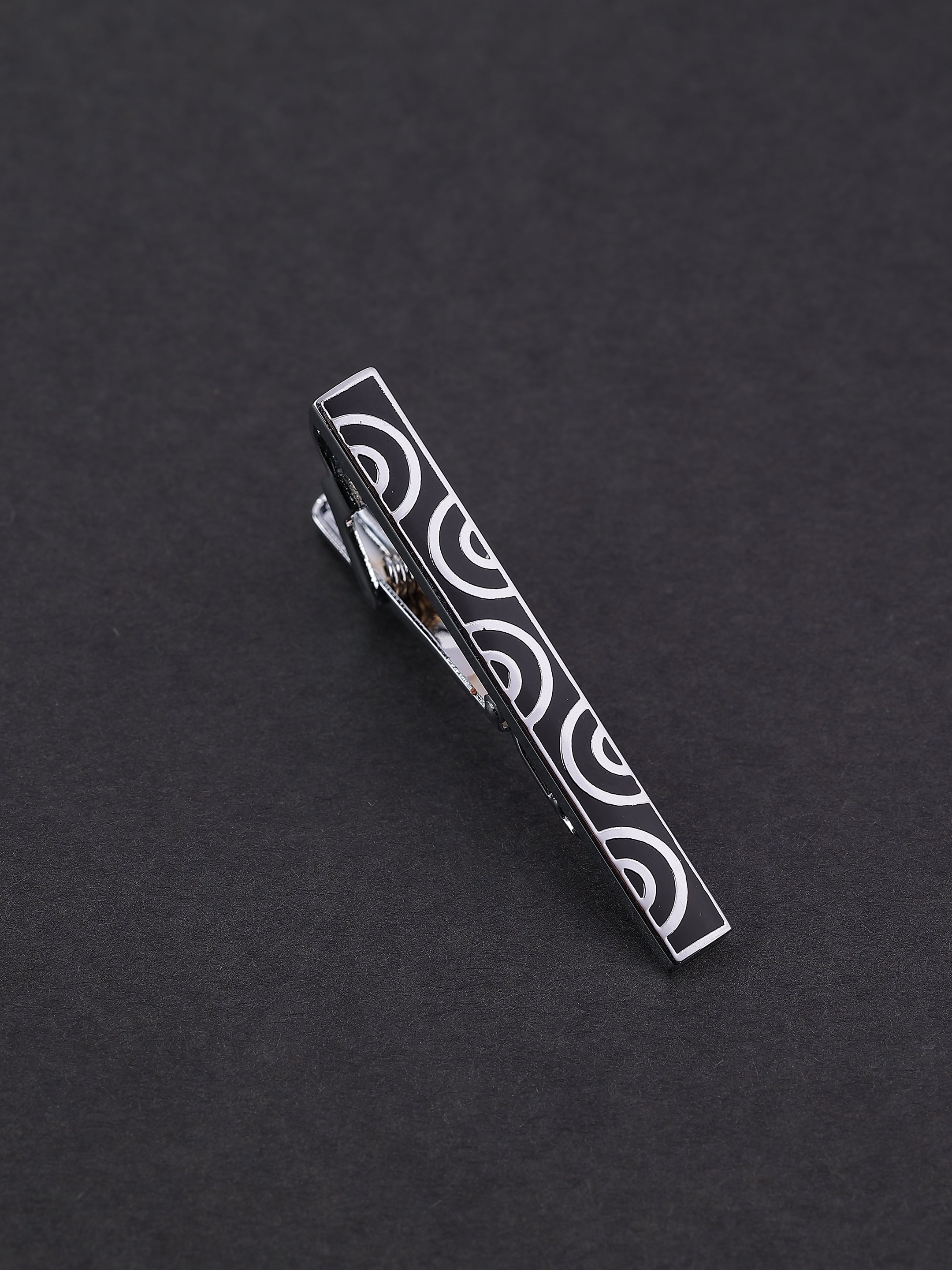 Black & White Swirl Pattern Tie Pin