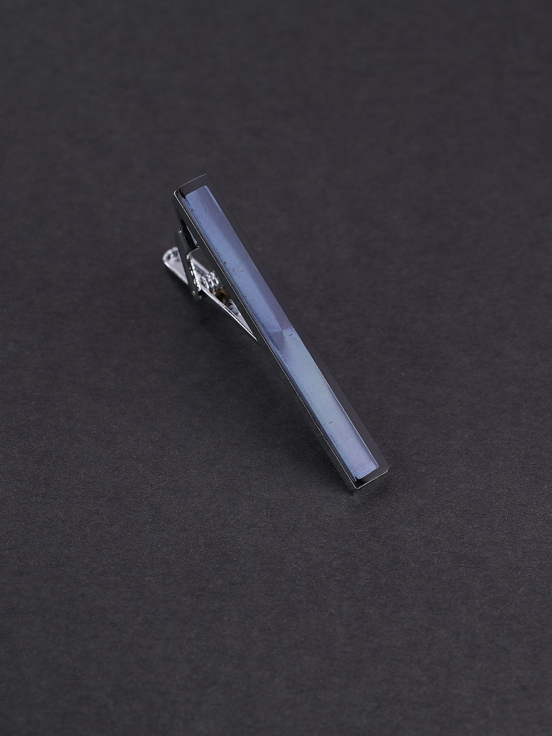 Black & Blue Textured Inlay Tie Pin