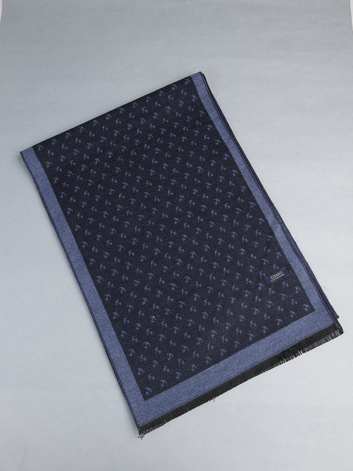 Navy Blue Anchor Print Winter Muffler