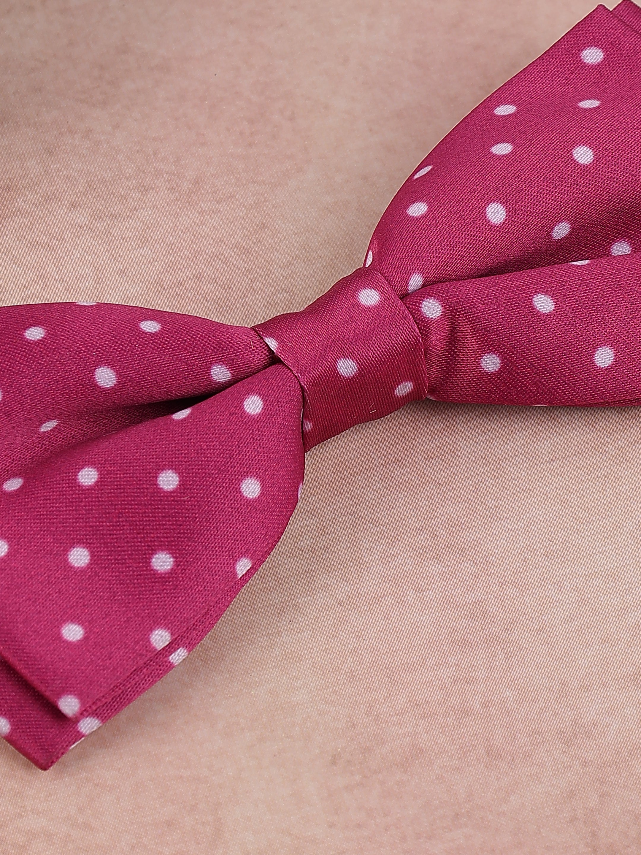 Pink & White Polka Dot Bow Tie