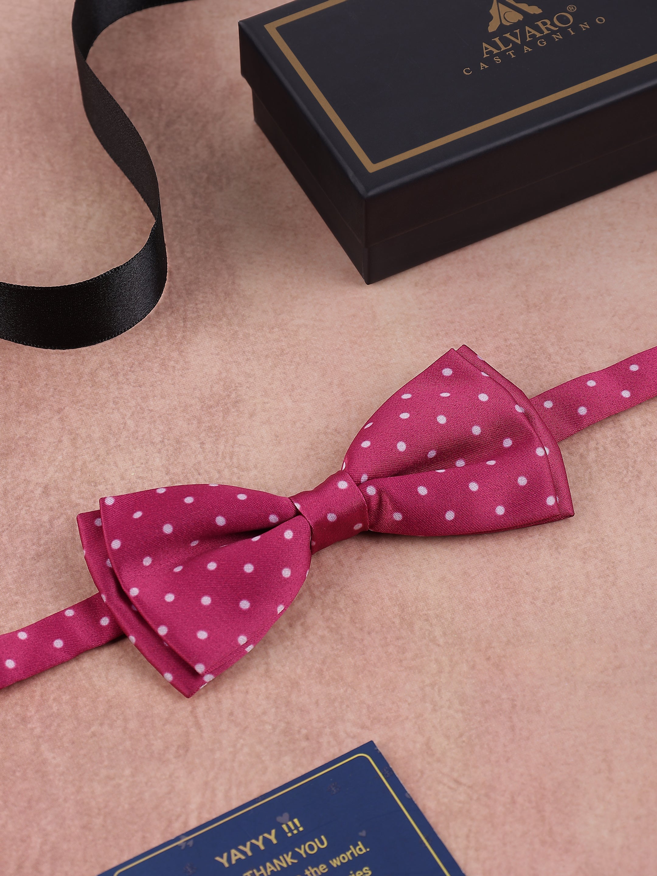 Pink & White Polka Dot Bow Tie