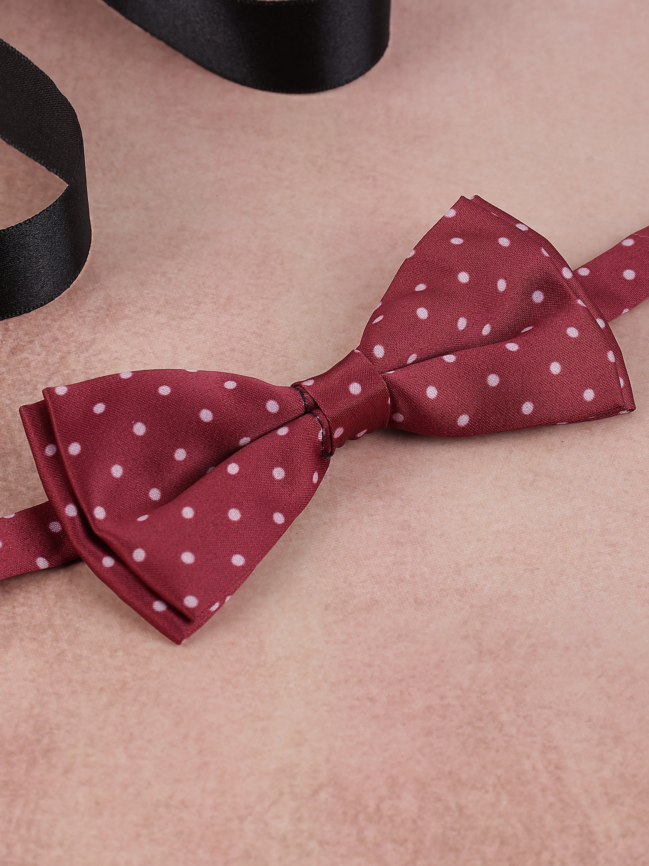 Maroon Polka Dot Bow Tie