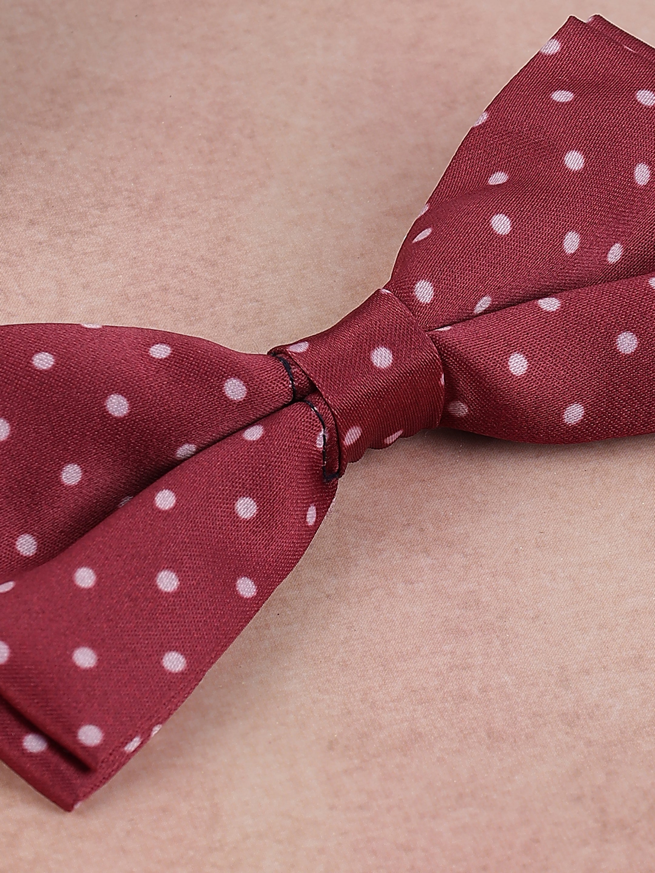 Maroon Polka Dot Bow Tie