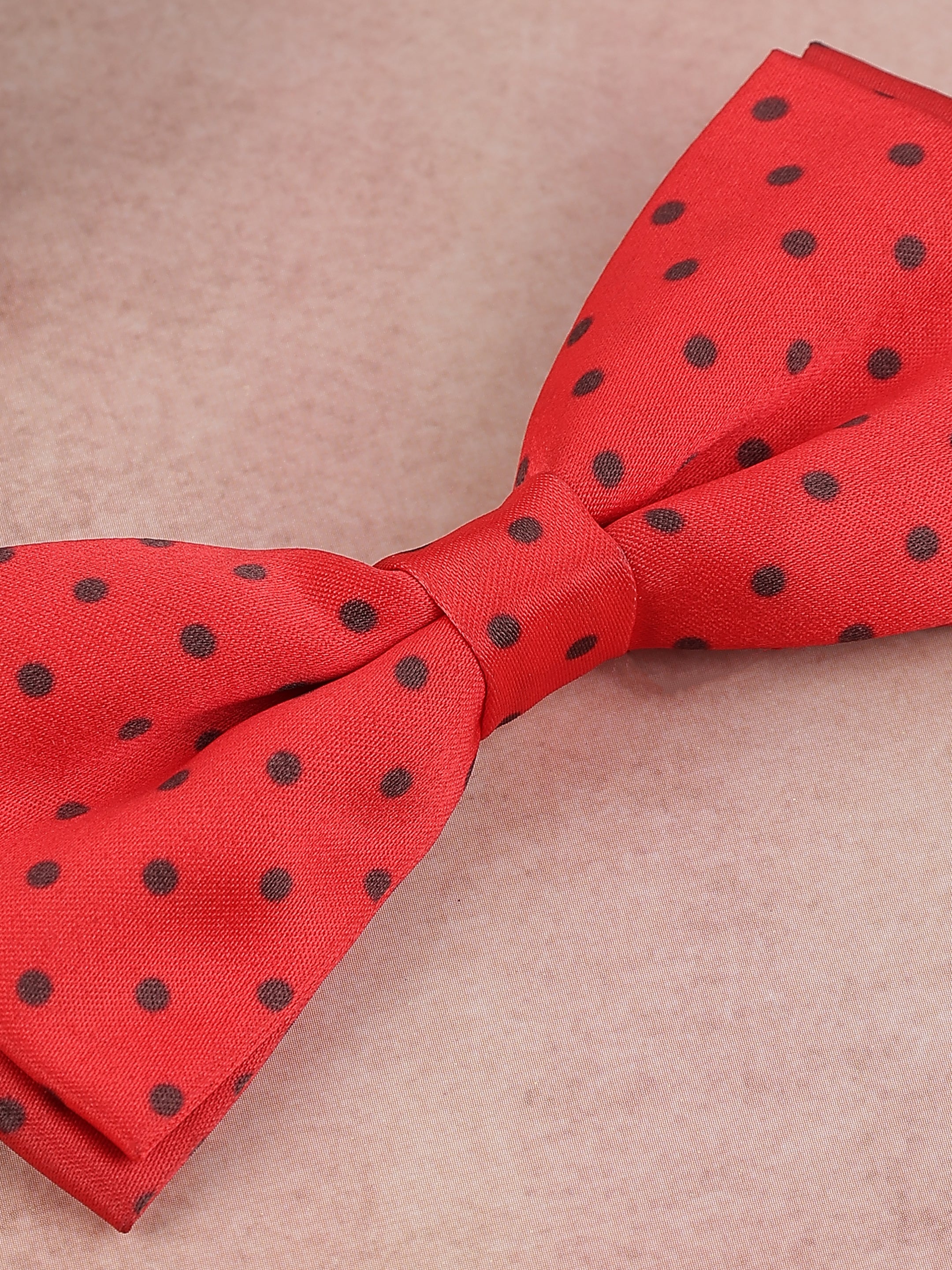Red and Black Polka Dot Bow Tie