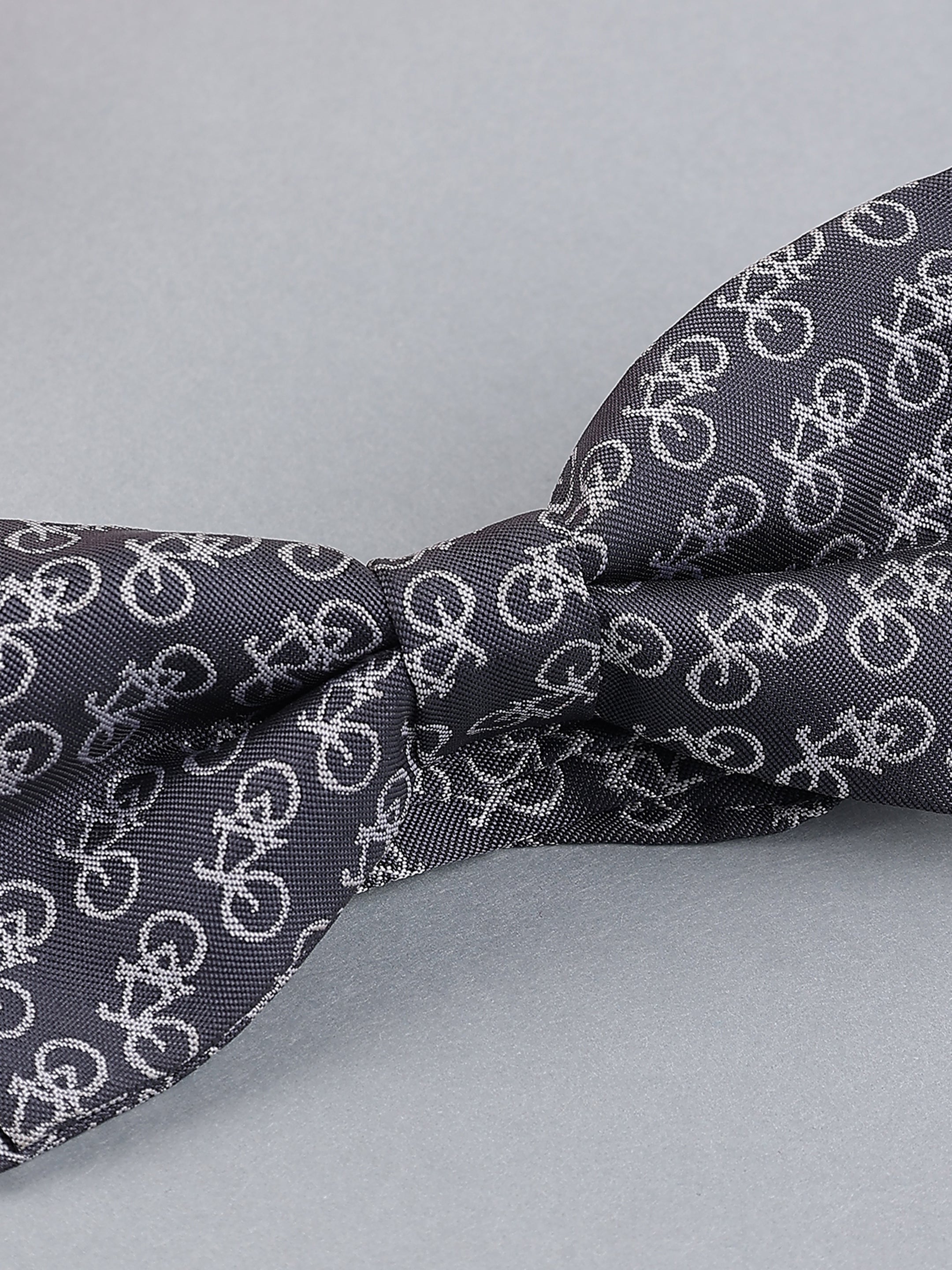 Charcoal Bicycle Motif Bow Tie