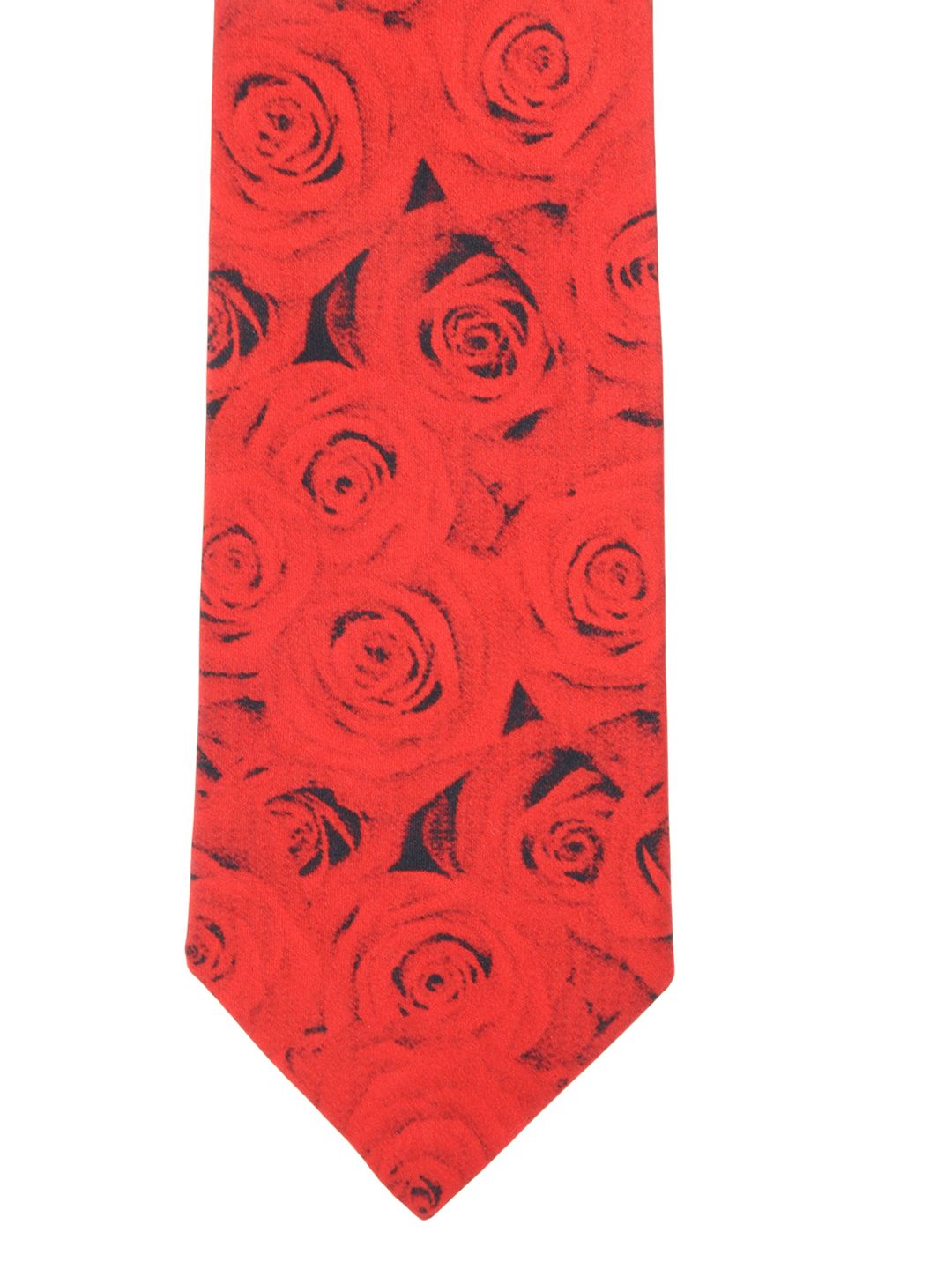 red printed silk necktie