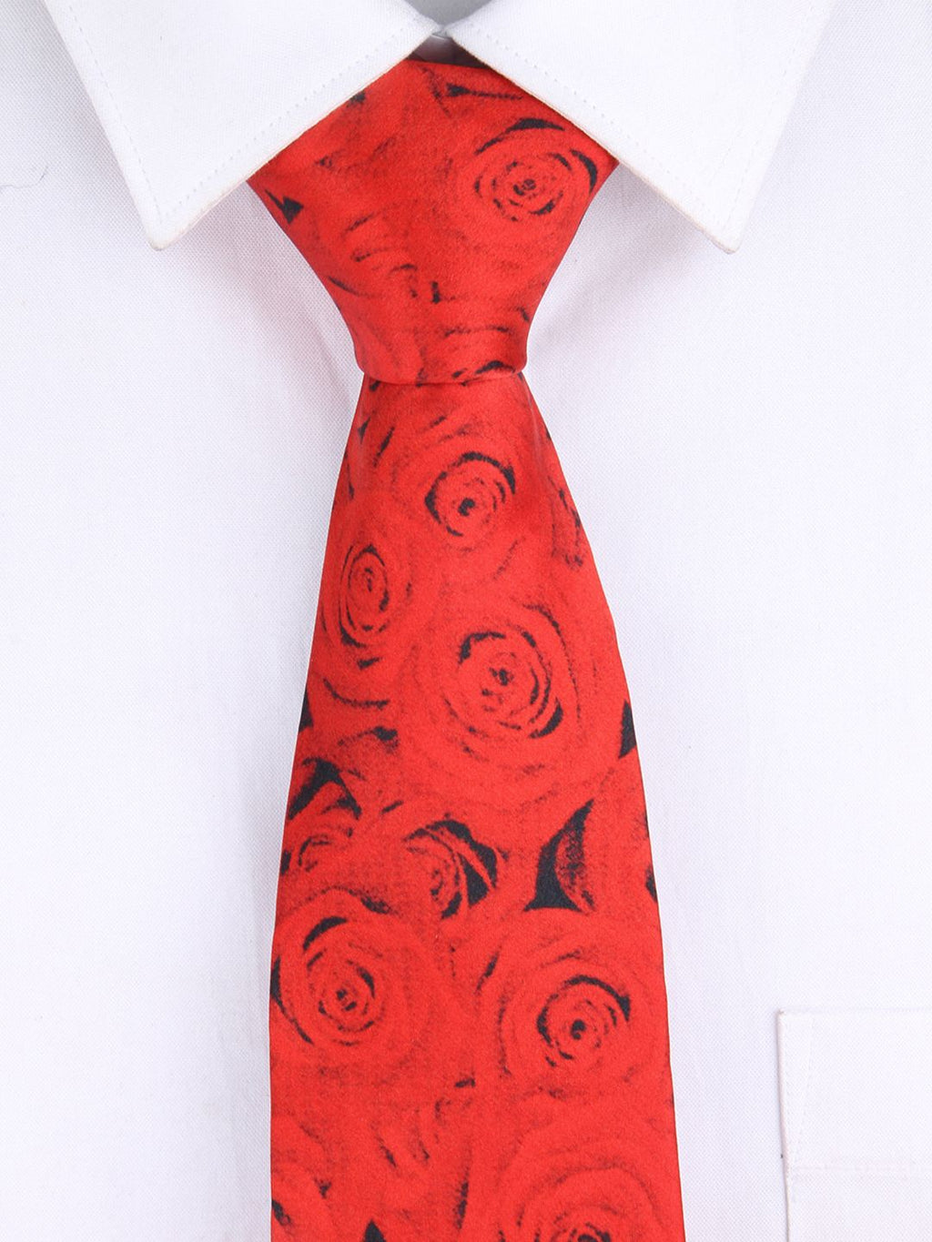 Red Rose Pattern Valentine Necktie