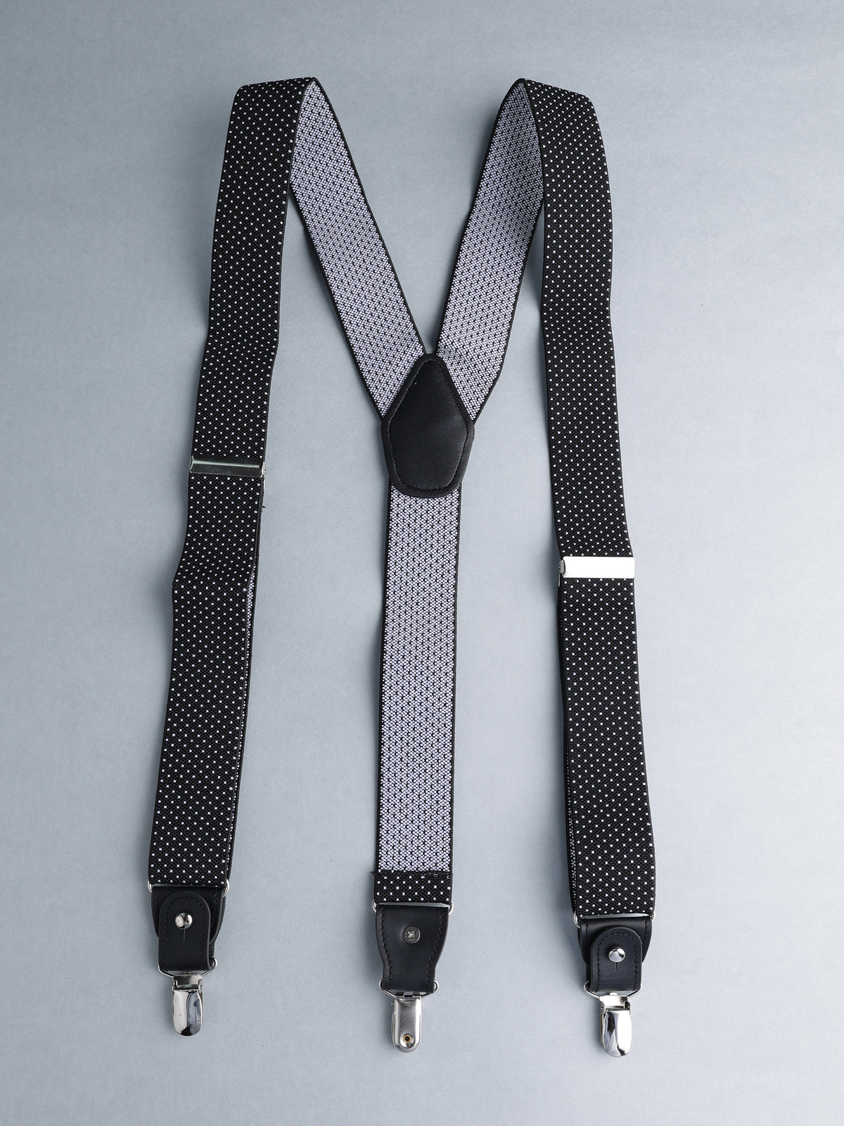 Black Solid Y-Back Suspenders