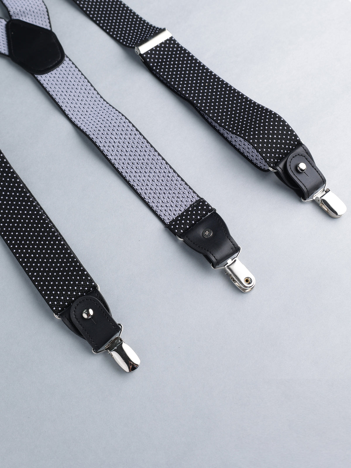 Black Solid Y-Back Suspenders