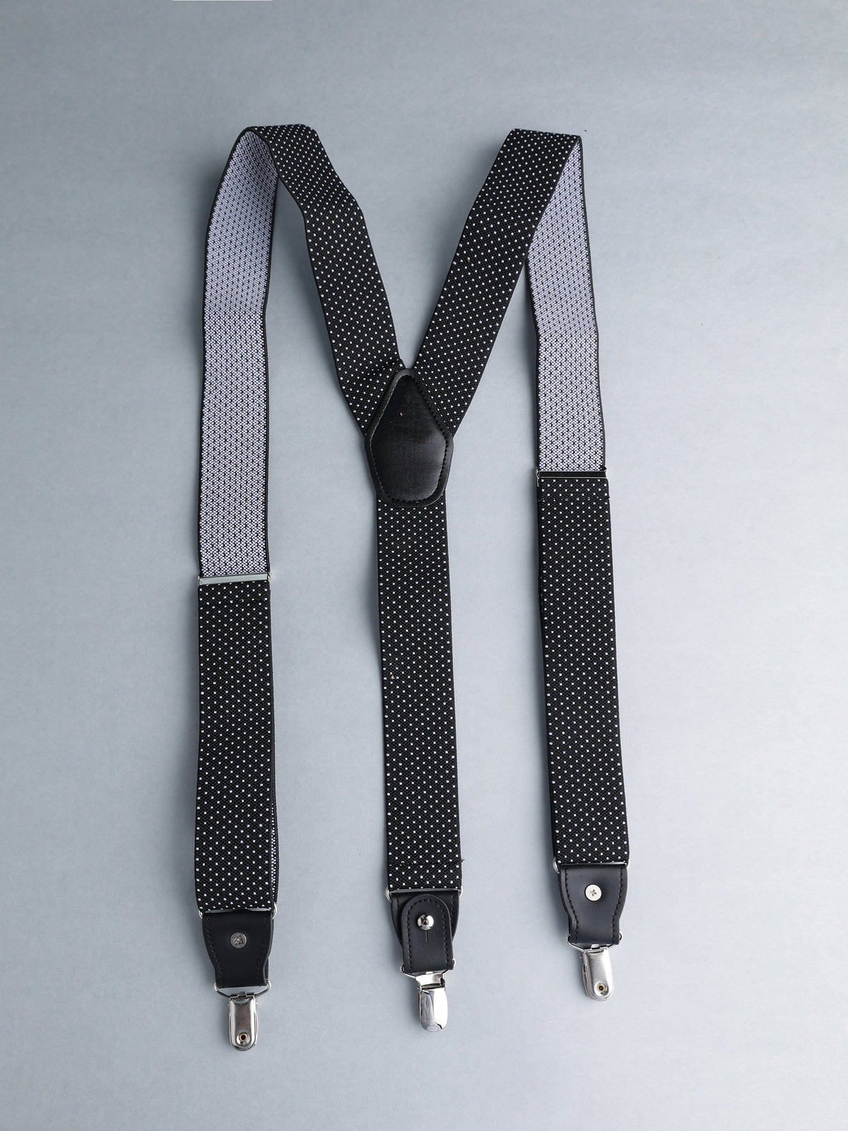 Black Solid Y-Back Suspenders