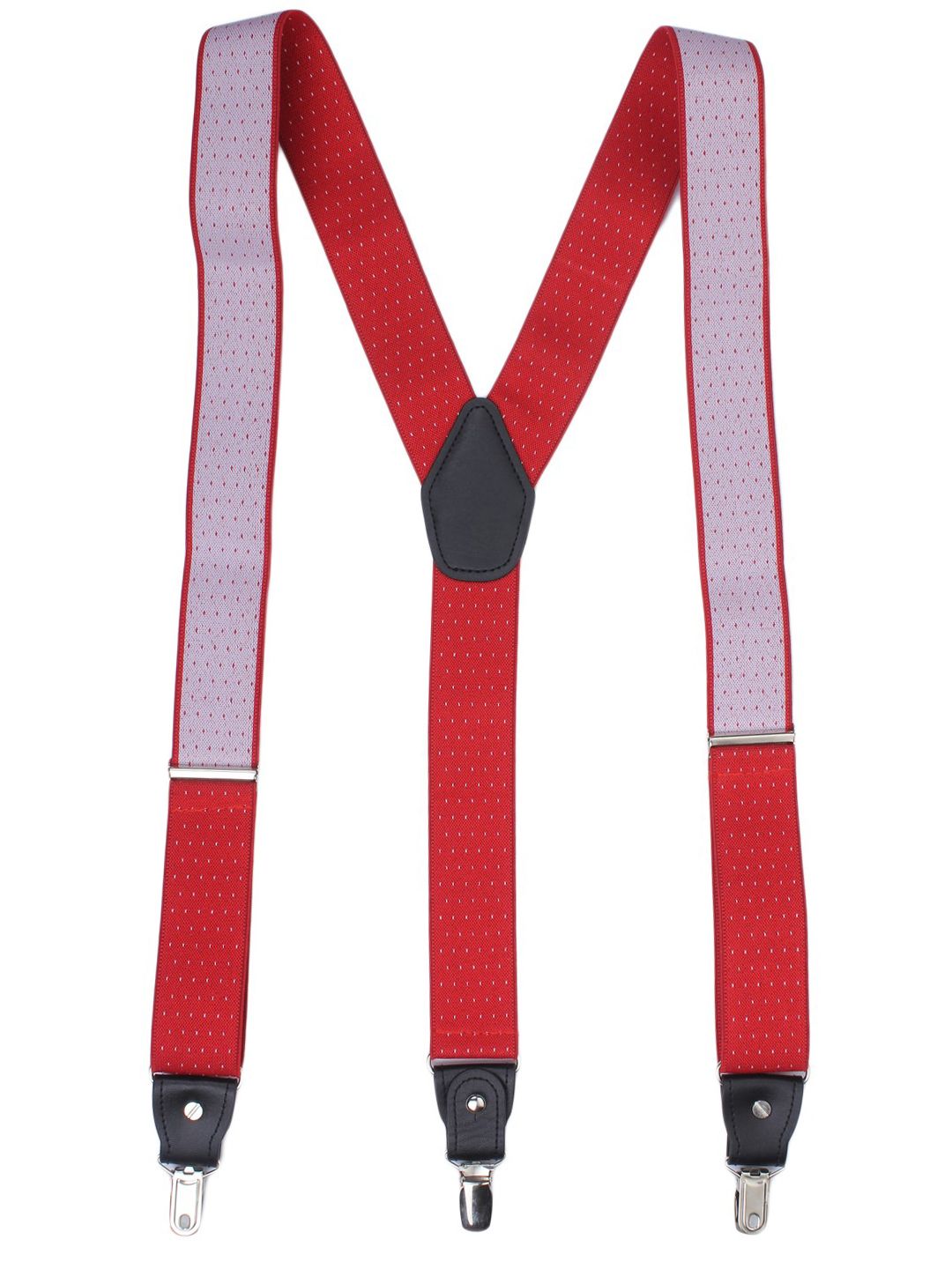 Red Tonal Micro-Dot Y-Back Suspenders