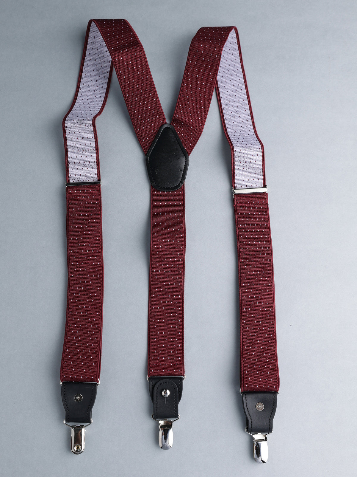 Red Micro Dot Y-Back Suspenders