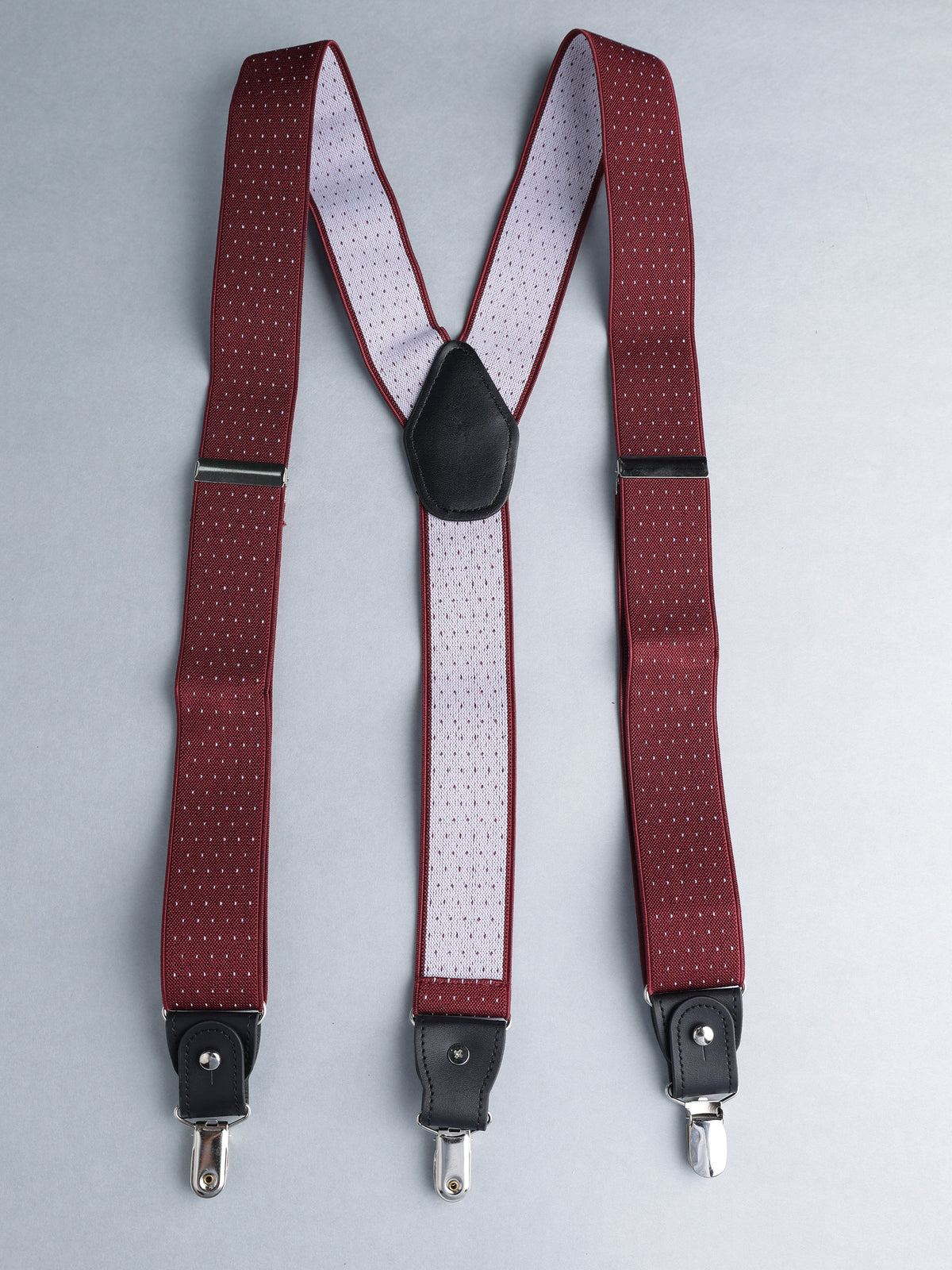 Red Micro Dot Y-Back Suspenders