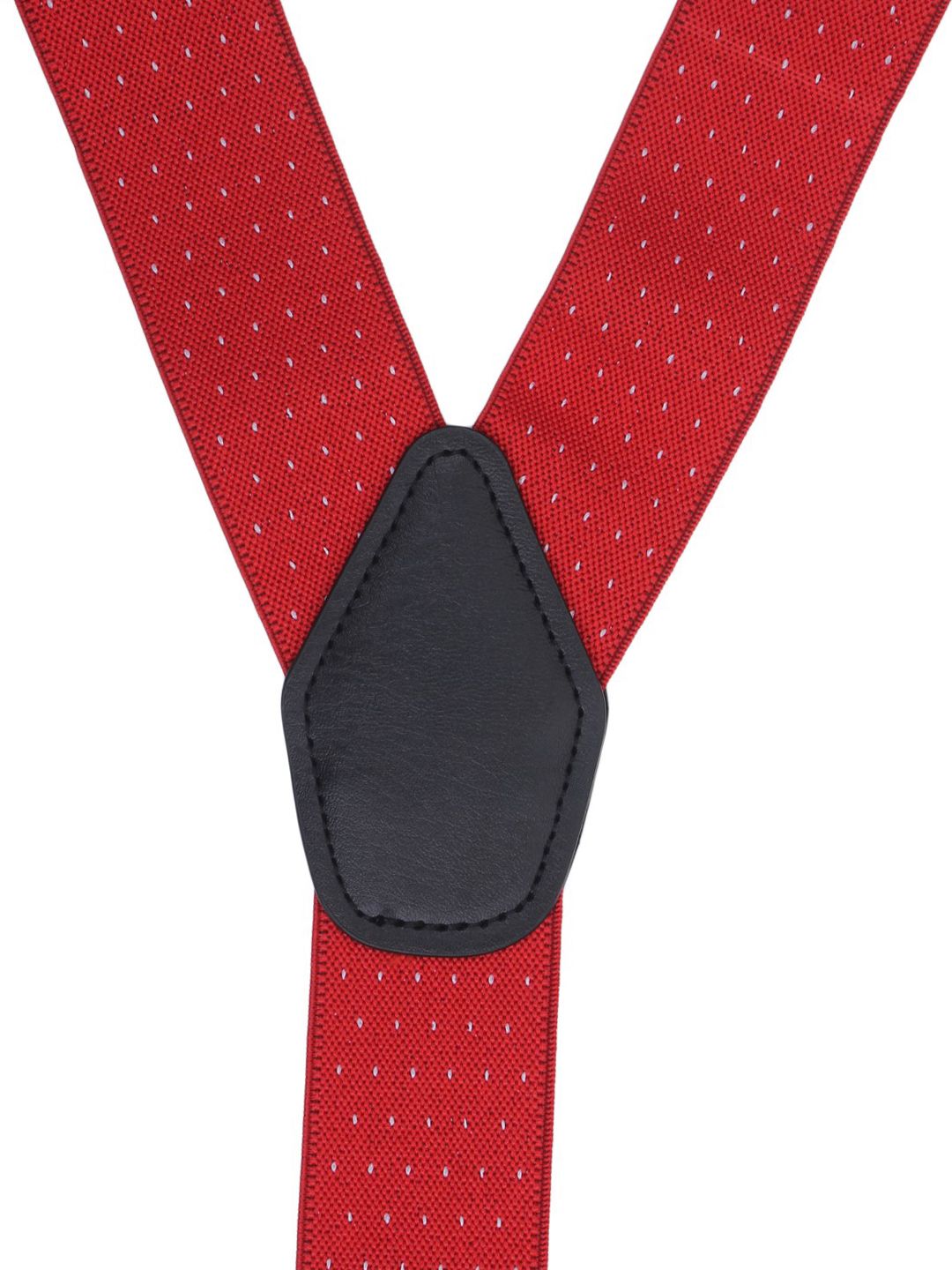 Red Tonal Micro-Dot Y-Back Suspenders