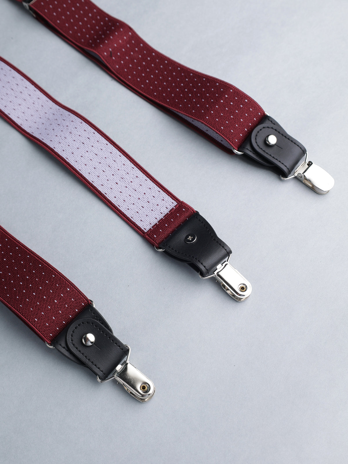 Red Micro Dot Y-Back Suspenders