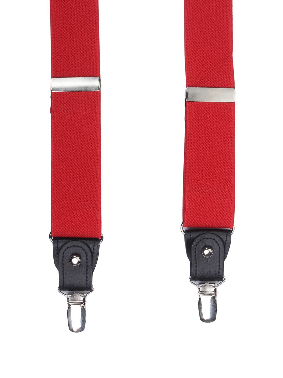Red Y-Back Suspenders with Metal Clips
