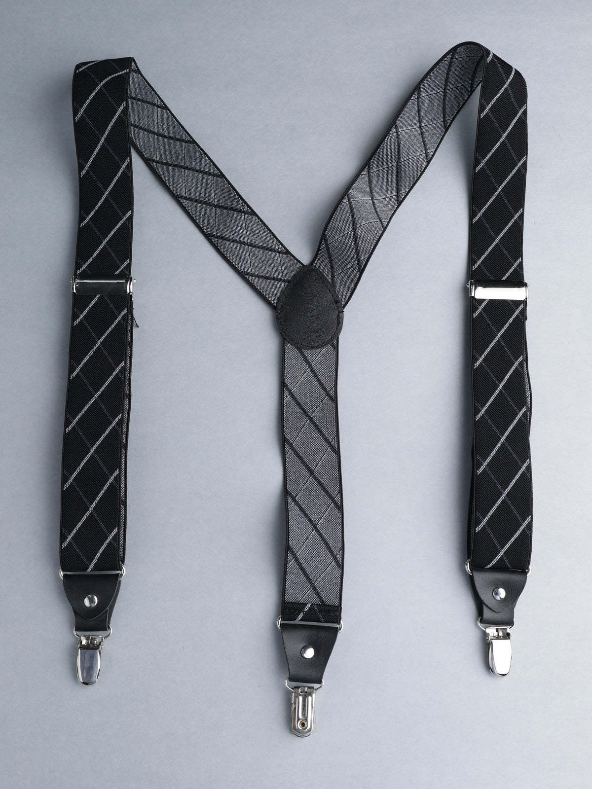 Black Checkered Y-Back Suspenders
