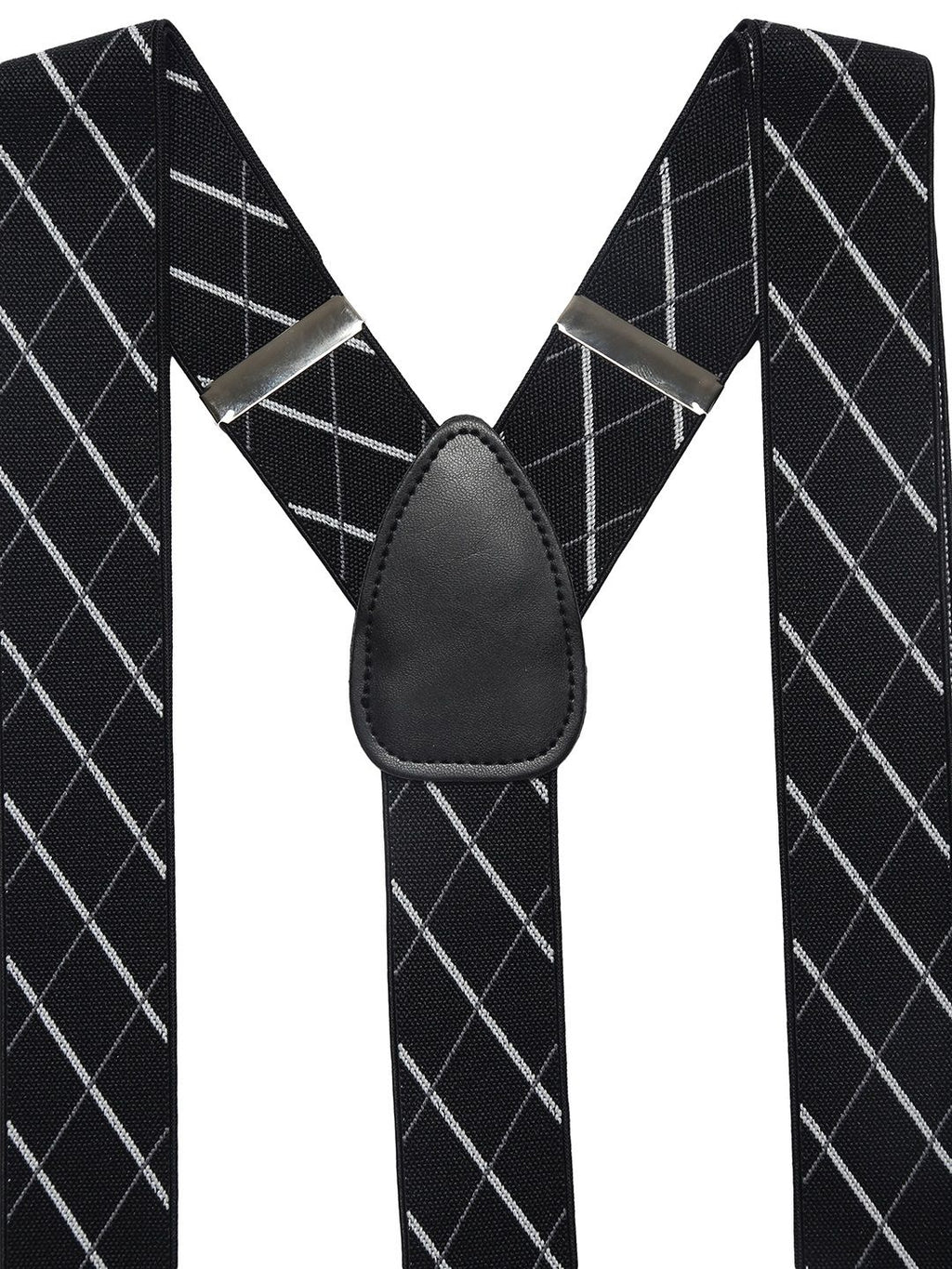 Alvaro Castagnino Men Black & White Checked Suspenders