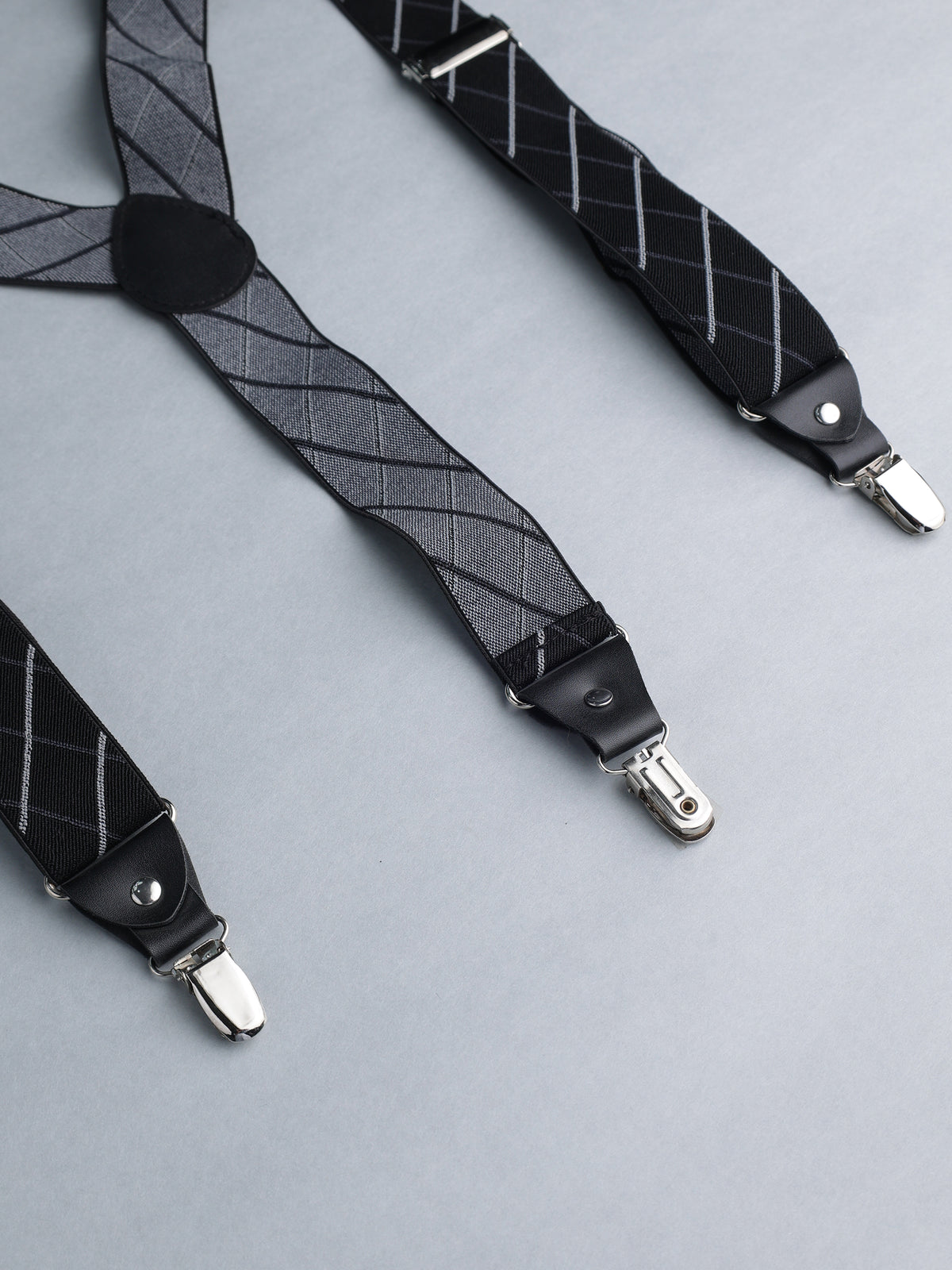 Black Checkered Y-Back Suspenders