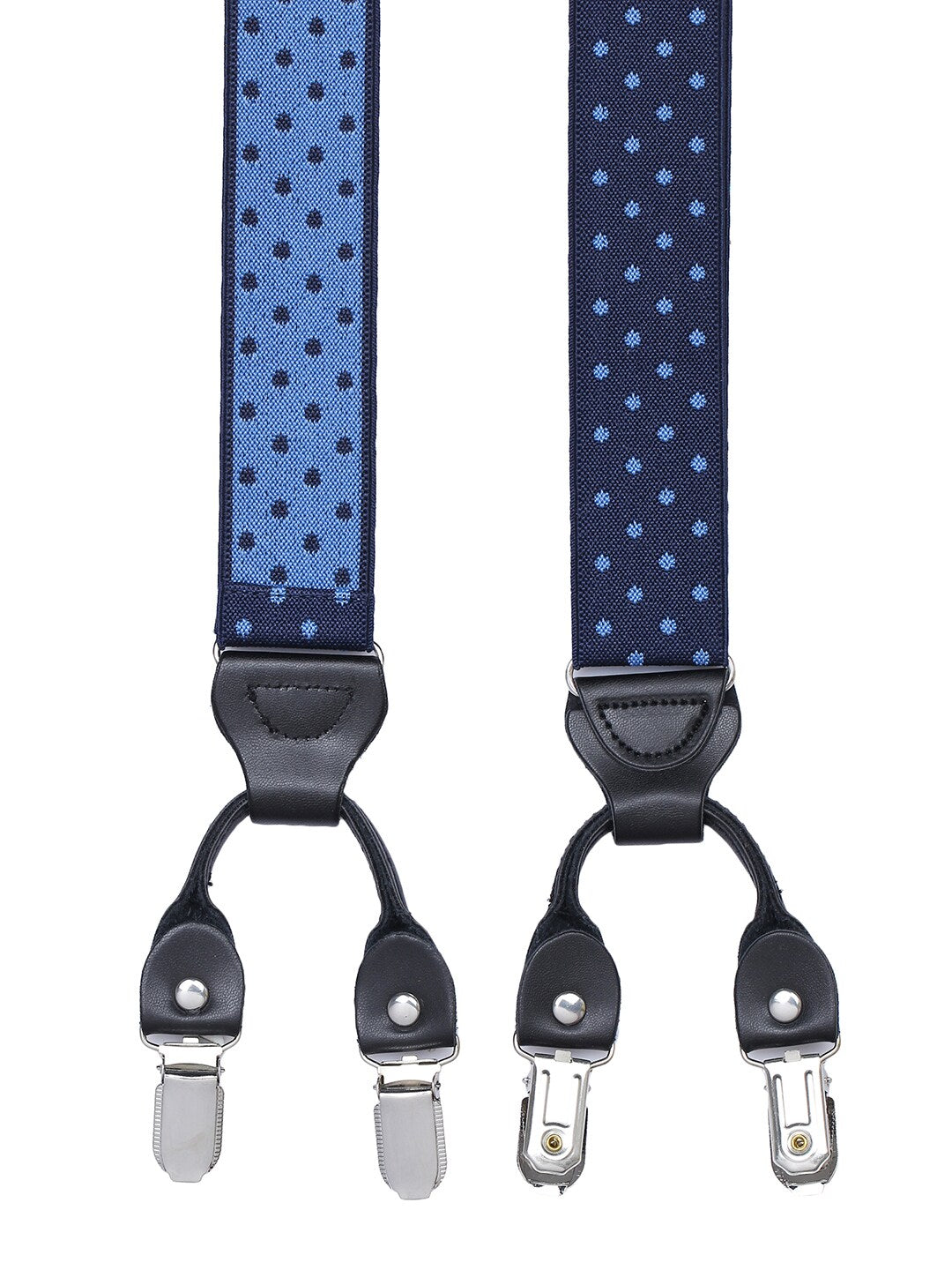 Men’s Navy Blue Polka Dot Y-Back Suspenders