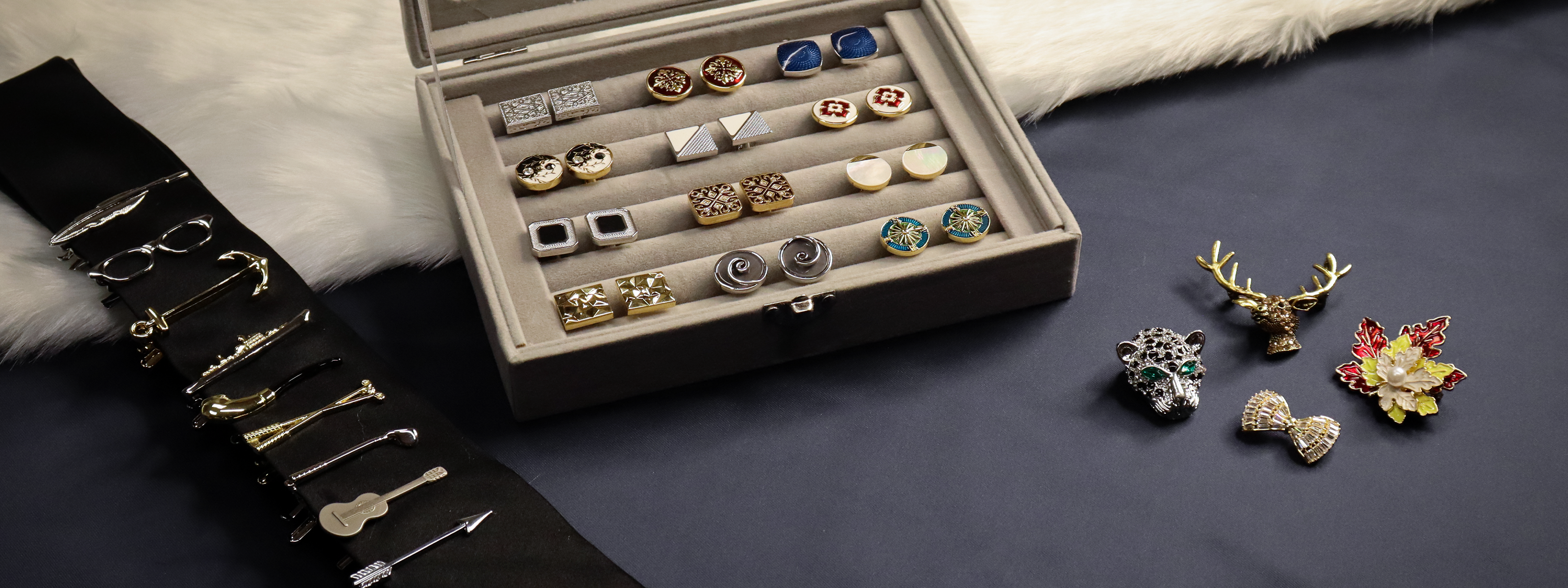 cufflinks and brooches