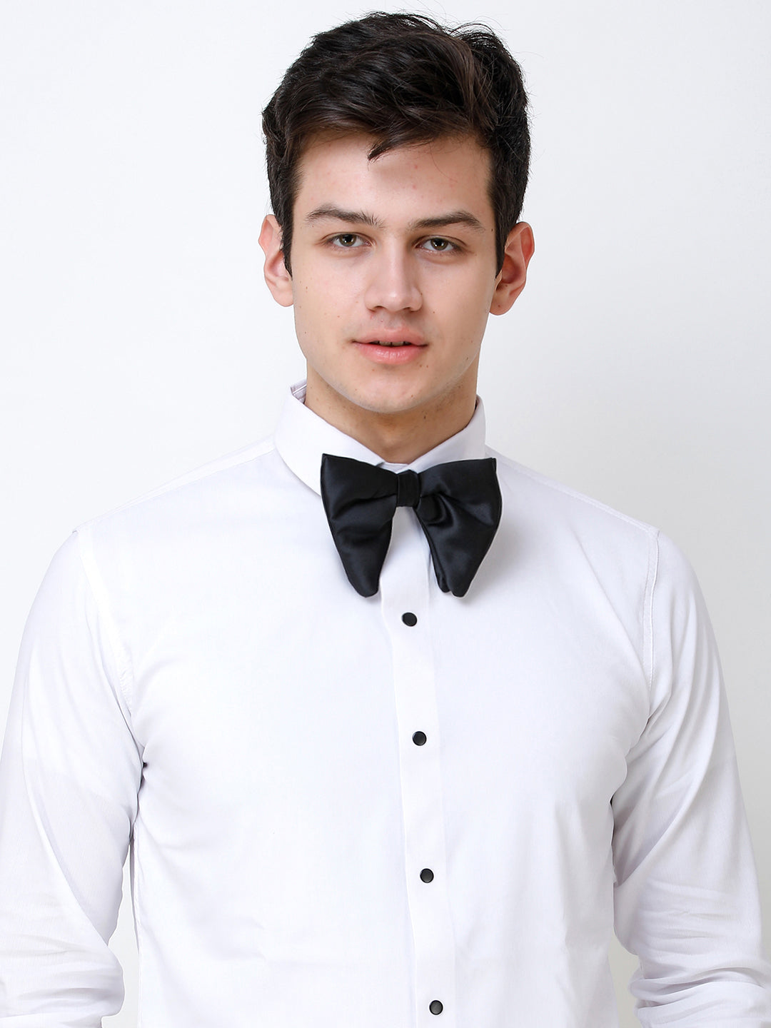 Alvaro Castagnino Men's Black Colored Floppy Solid Bow Tie