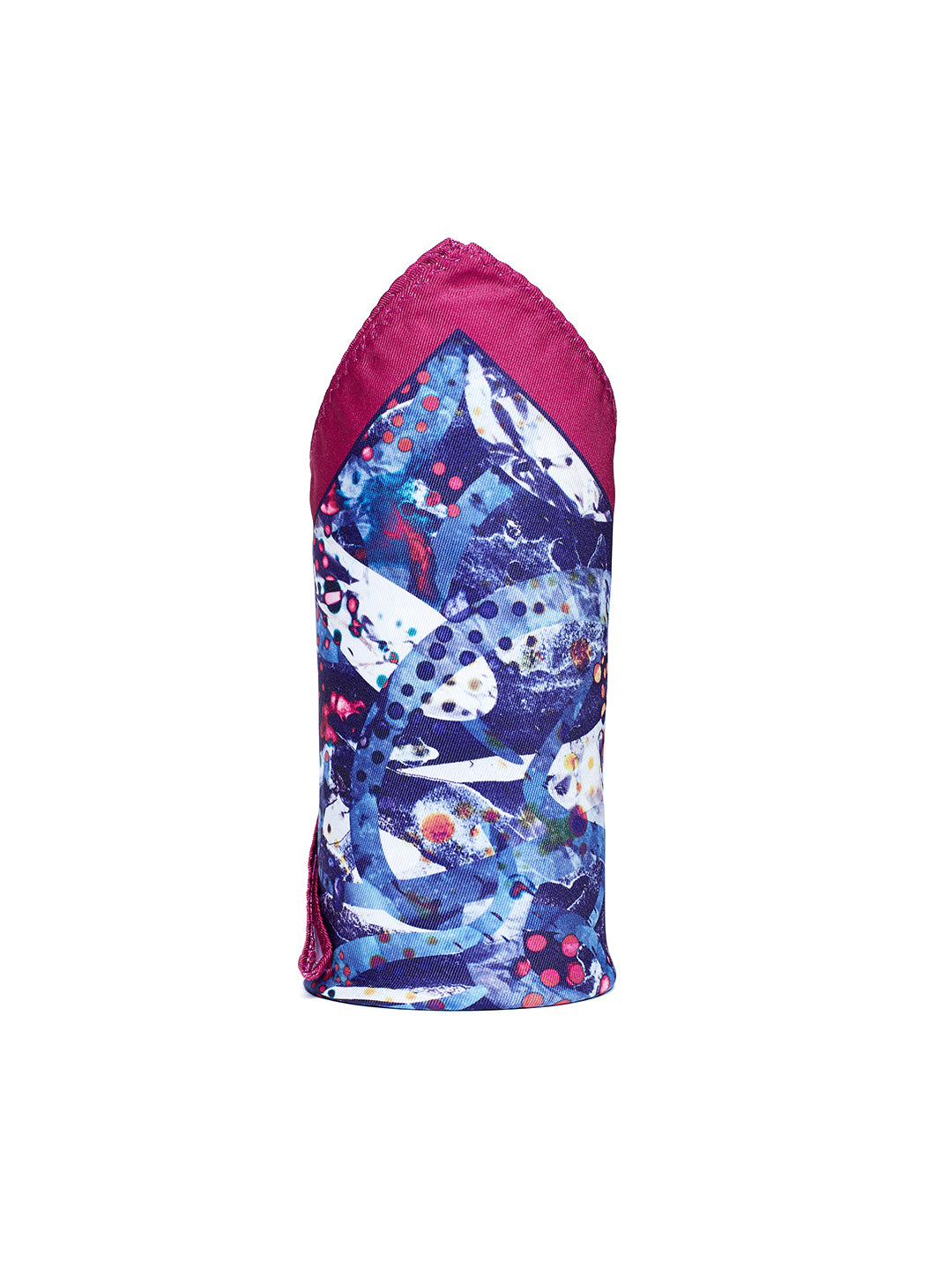 White & Blue Floral Pocket Square
