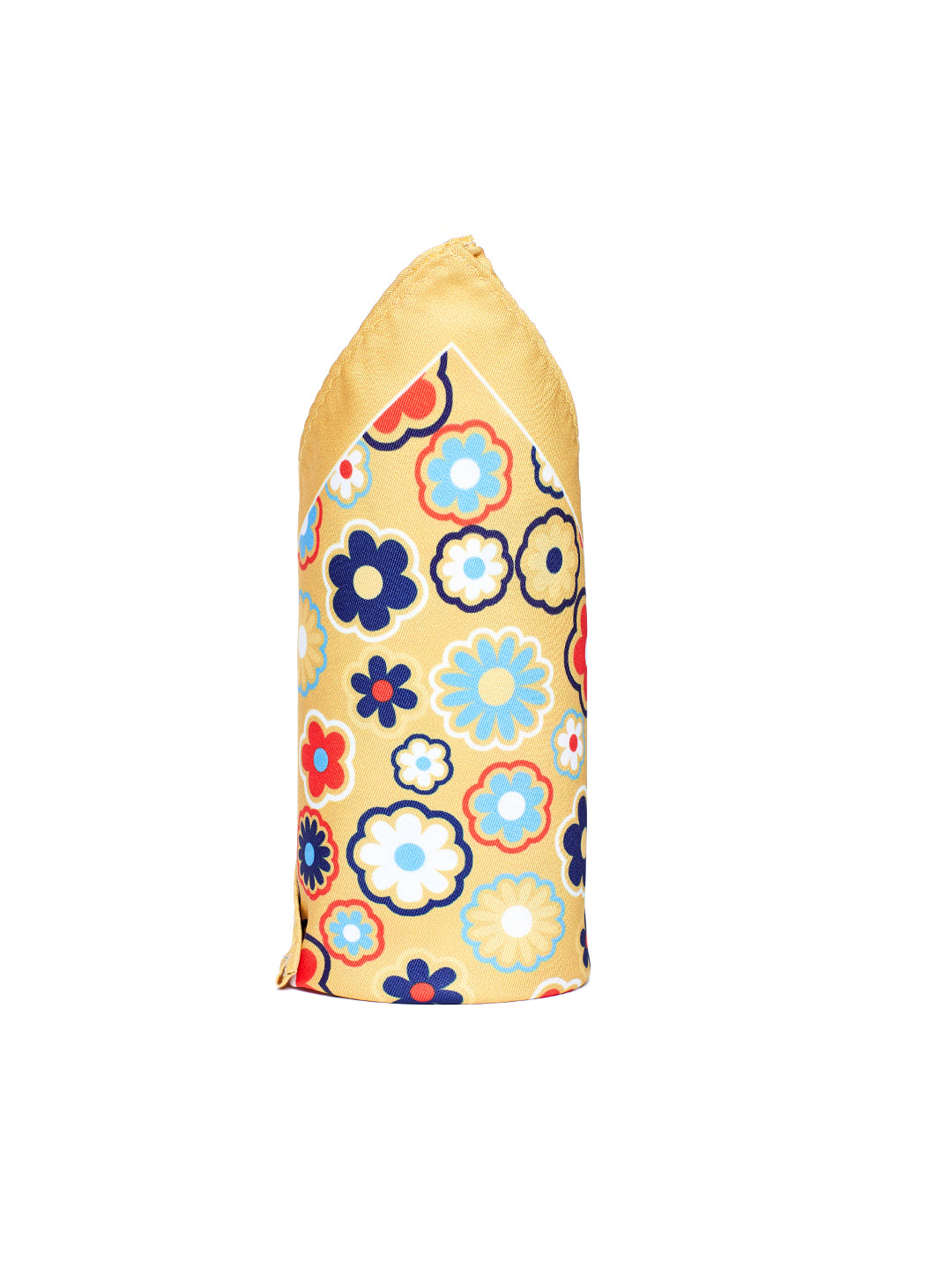 Alvaro Castagnino Yellow Colored Microfiber Floral Pocket Square