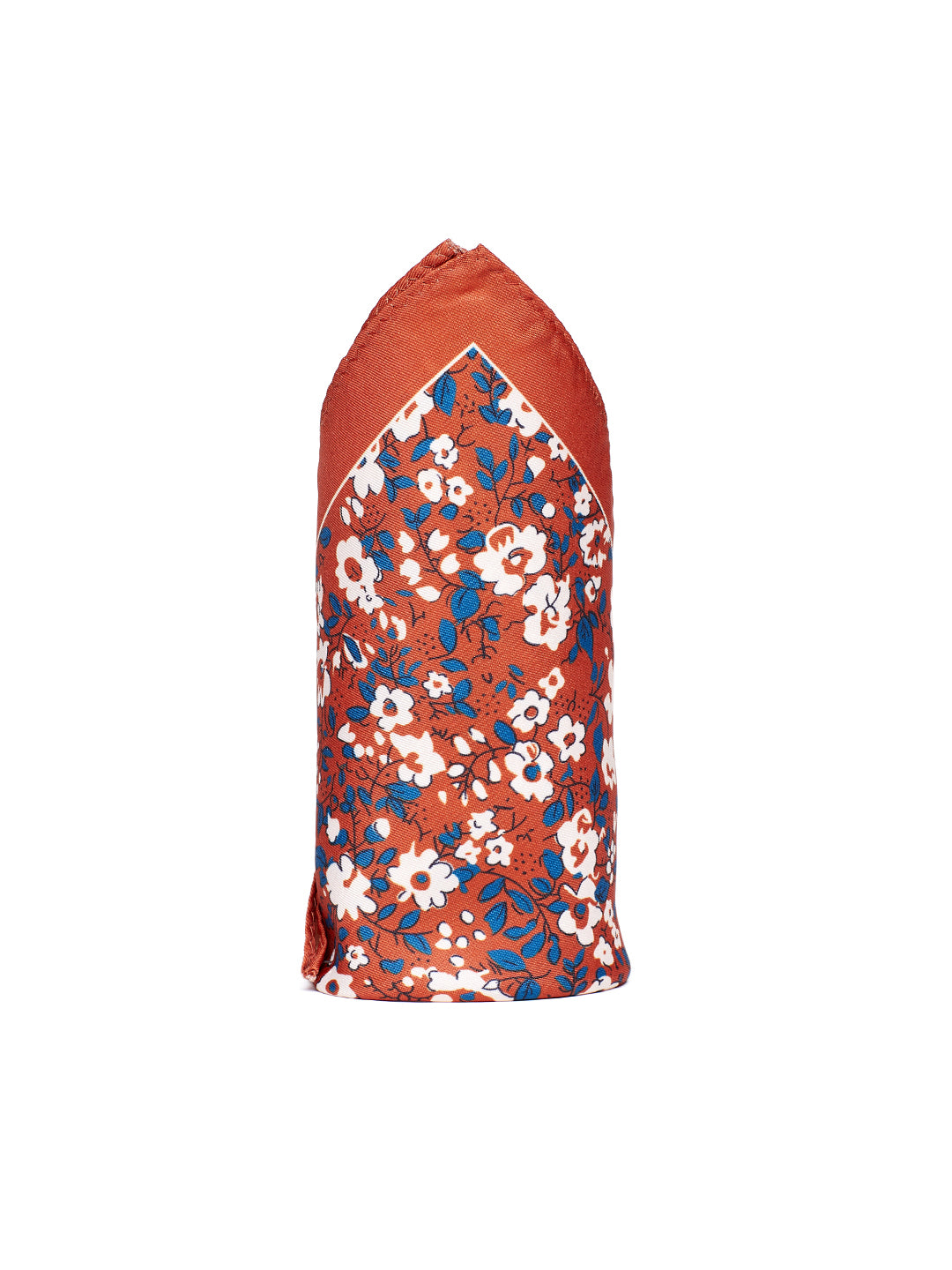 Rust & Blue Floral Pocket Square
