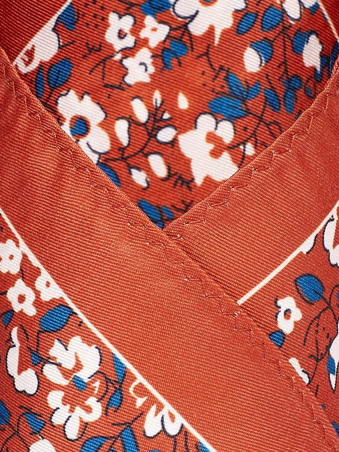 Alvaro Castagnino Rust Colored Microfiber Floral Style Pocket Square